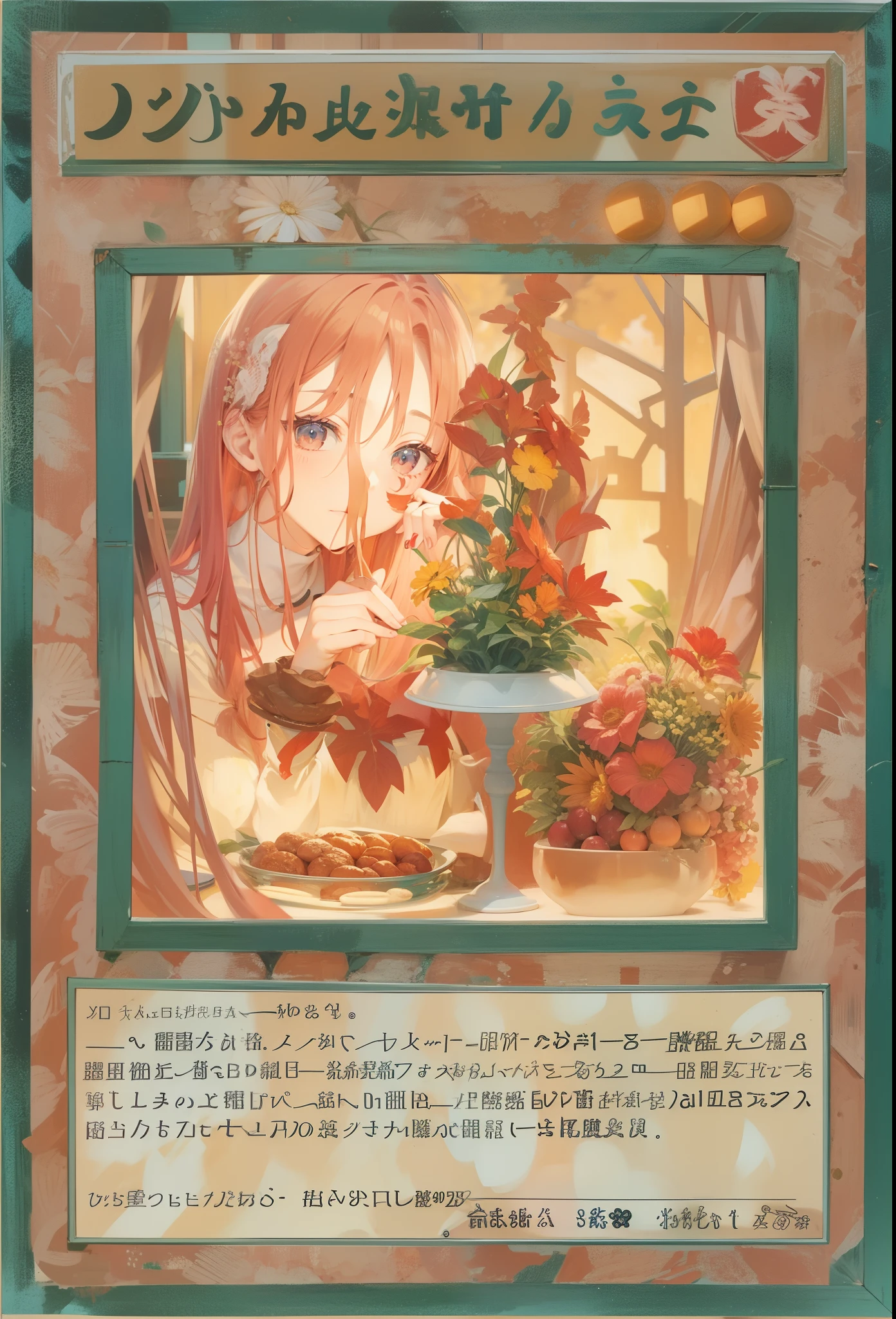 Press the original drawing,Red-haired girl,Normal posture