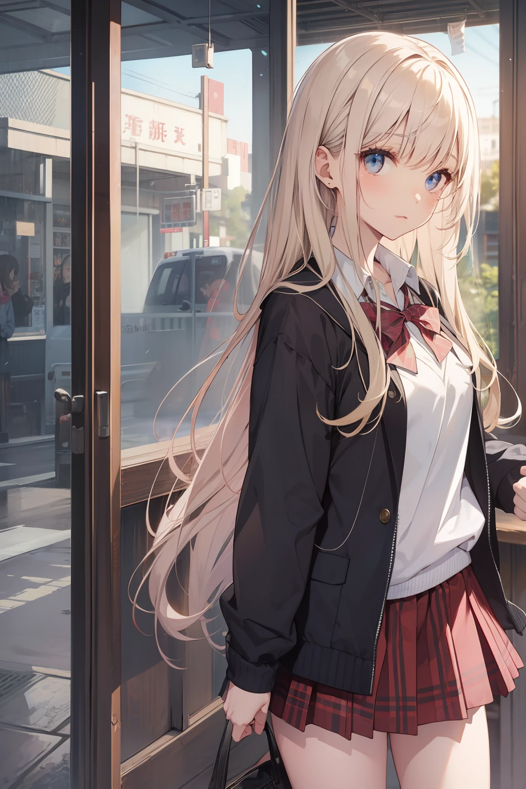 top-quality、Slender beauty、straight haired、knee high、hi-school girl、summer clothing、a miniskirt、Underpants、Panchira