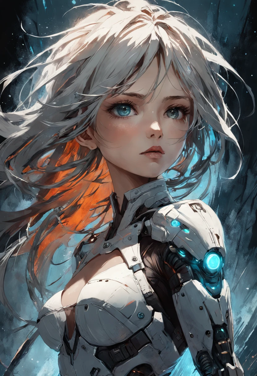 fine Illustration artestyle by Russ Mills, Luis Royo, Darryl Zabrocki,mujer hermosa, Dynamic upper body posture, piel suave, ojos hiperdetallados, hiperrealismo, Altamente detallado, foco nítido, obra maestra, perfect composition, Science-Fiction, arte, claroscuro, Artstation, Motor Unreal 5, Renderizado de octanaje, 8k, UHD, Estilo de Losh, WLOP