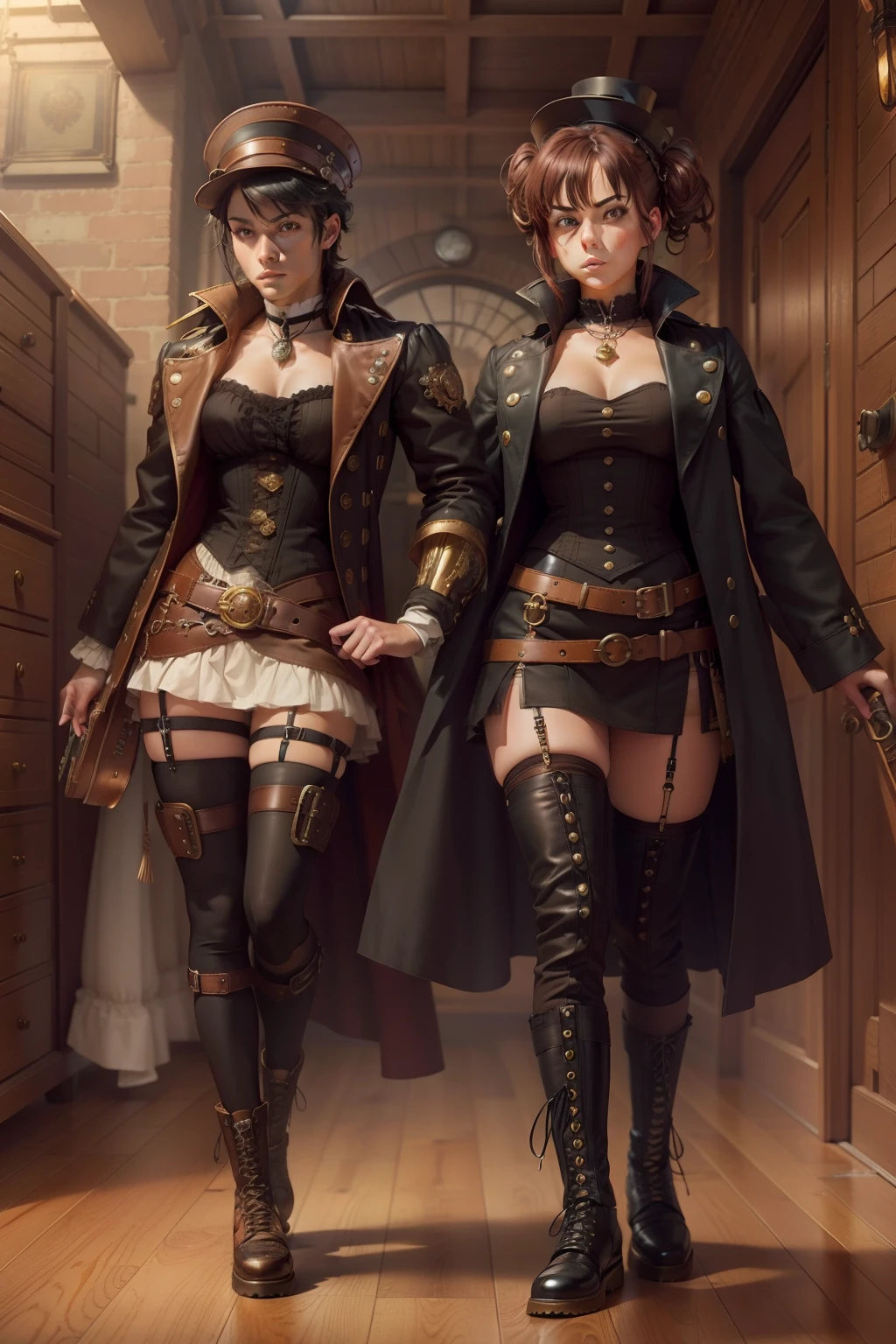 steampunk doc martins hightop tennis shoes dark fantasy 90s anime Victorian steampunk hardwood floors background