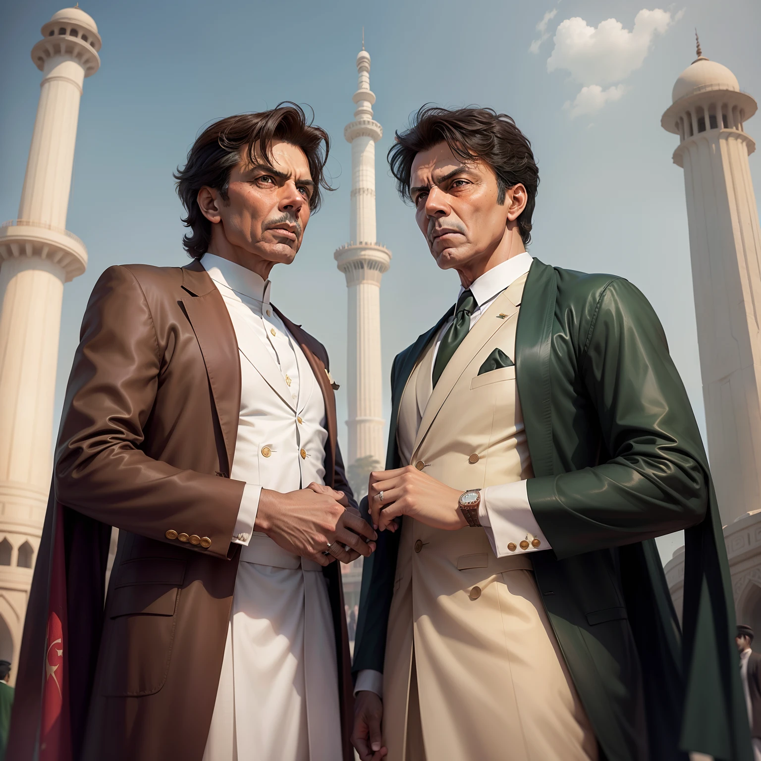 Realistic picture of Muhammad Ali Jinnah & Imran Khan infront of Minar-e-Pakistan