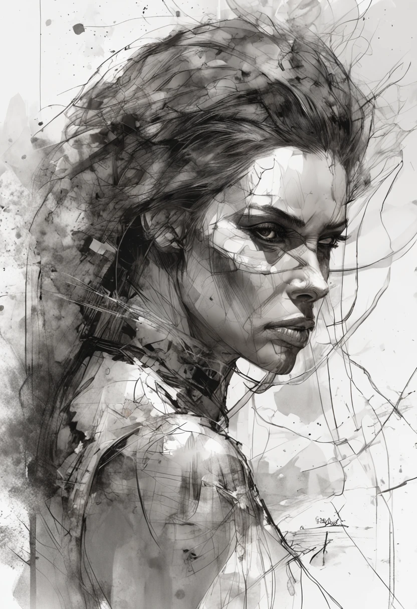 fine Illustration artestyle by Russ Mills, Luis Royo, Darryl Zabrocki,mujer hermosa, Dynamic upper body posture, piel suave, ojos hiperdetallados, hiperrealismo, Altamente detallado, foco nítido, obra maestra, perfect composition, Science-Fiction, arte, claroscuro, Artstation, Motor Unreal 5, Renderizado de octanaje, 8k, UHD, Estilo de Losh, WLOP