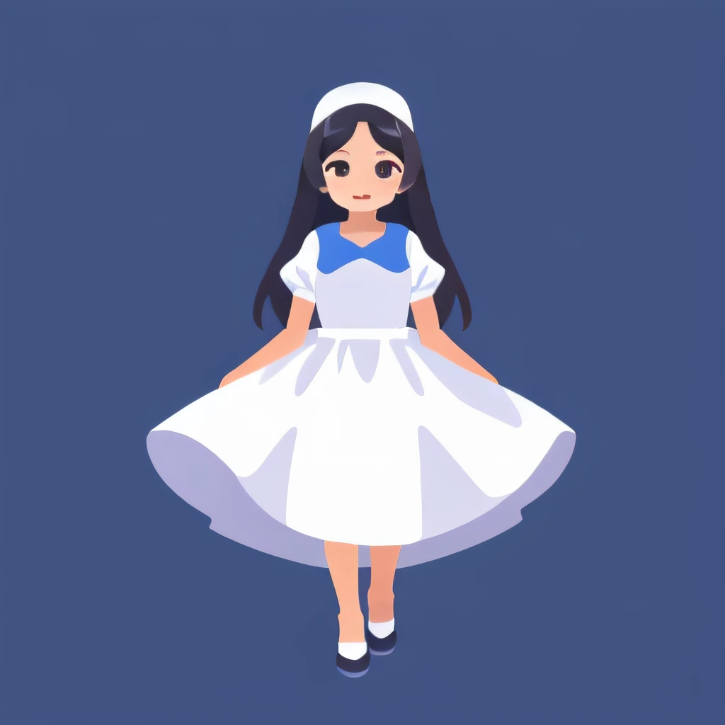 coloredic0n icon, ik1, 1girl, vestido de quimono azul, gueixa, osso dos desenhos animados,