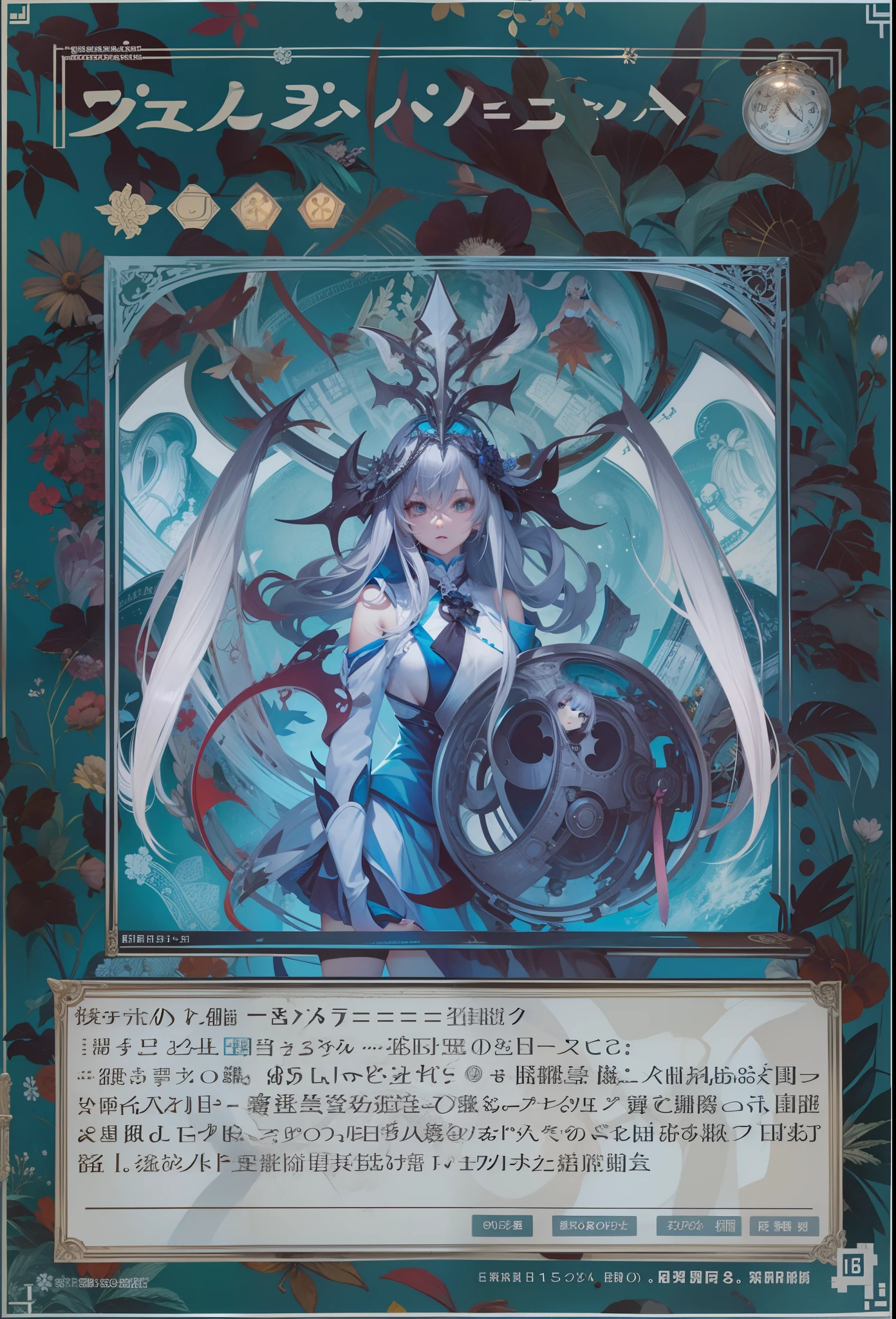 Press the original drawing，One silver-haired girl，Normal posture