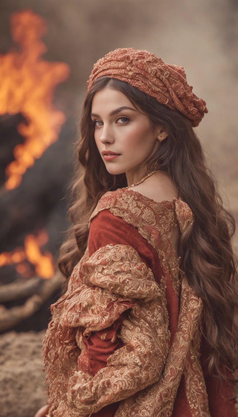 fire, dead bodies, a lot of flames, clothing on fire, burning, tortured,1600s
