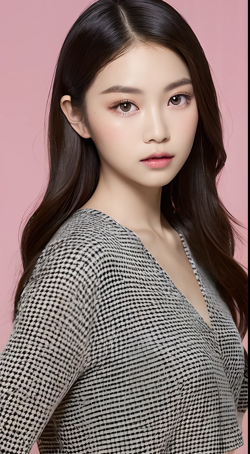 one Filipina model ,Unique details, virtual fashion, Near future, Curvilinear details , double eyelid, simple background