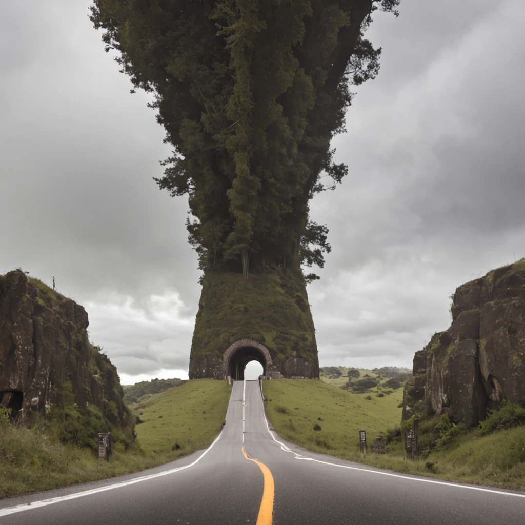 4K, dirt road, clear sky with some clouds, thick thighs, woman, makeup, huge breasts, tall, long sexy legs, wide hips, full body view, nude, explicit nudity, pubic hair, SPREADING LEGS, TALL