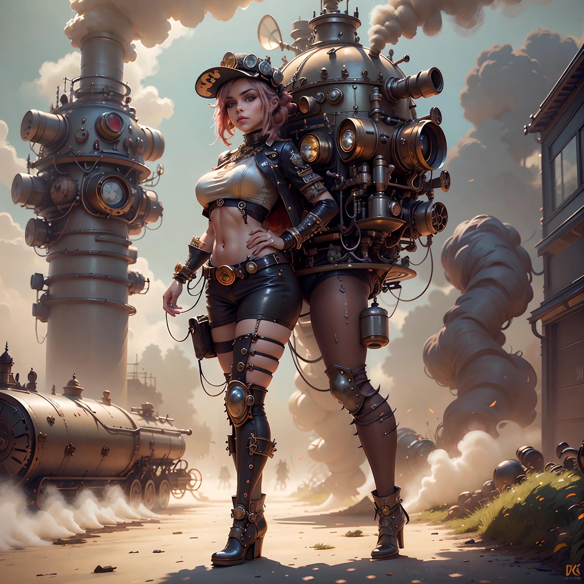 ((((cuclillas,woman rummaging through a junkyard, mujer buscando entre chatarra steampunk, chica rebuscando en cuclillas entre la basura steampunk, desguaze steampunk,vertedero steampunk,big ass, ass pose))),(((steampunk clothes,intricade insane detail clothes))),ultra realistic 8k cg, picture-perfect face, flawless, clean, masterpiece, professional artwork, famous artwork, solo,extremely detailed, beautifully detailed background,depth of field,full body, blonde hair,