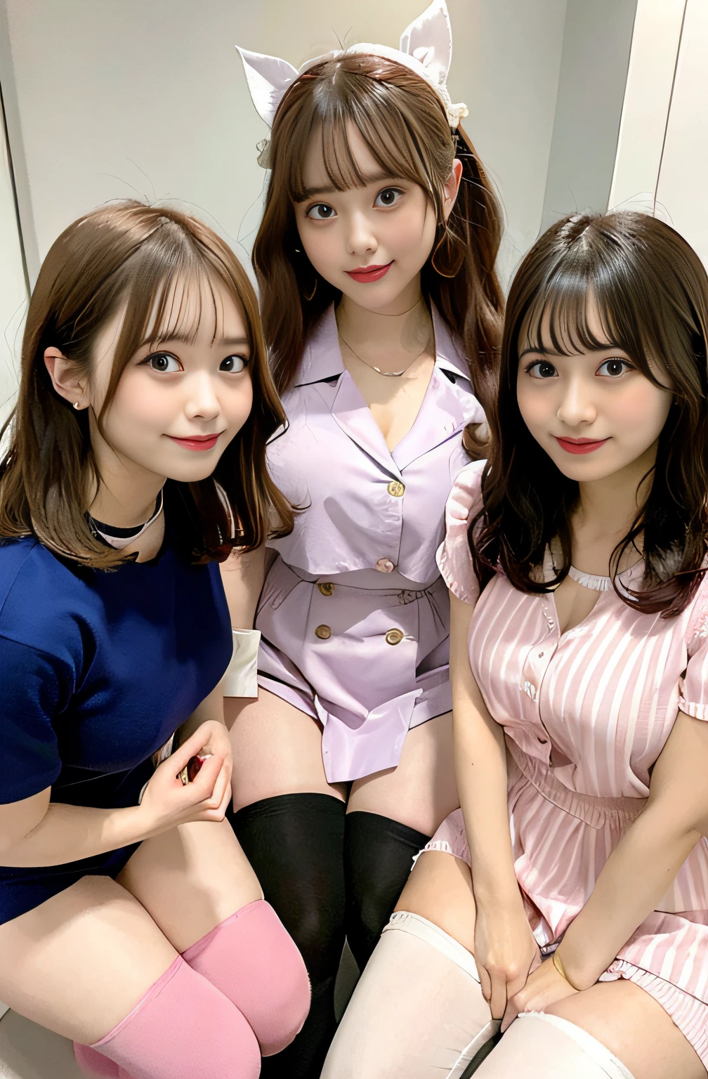 8k, RAW Portrait (Japanese women),masterpiece、Photorealistic:1.3、Realistic, Ultra-high resolution, highest quality, Real Life Photos ,( in the evening :1.1),
((((2 girls:1.5)))), (((Two girls showing off their panties In the room)))、(Cute Face:1.3)、日本の2 girls,((Two Japanese high school girls))、((Two real high school girls))、((Japanese High School Uniform:0.1))、 blonde,Slender body,、In the room、
big, beautiful, Fine Eyes, Black Hair,(Written boundary depth:1.3)、 ((Dark brown eyes:1.2))、(Realistic skin texture:1.3)、(Immersive atmosphere:0.8、Chiaroscuro:1.2) 、(View Audience:1.3)、((smile:1.3))、((From belowの天井:1.2))、((Very transparent))、((The skin was visible))、((A woman rolling up her skirt))、((From below:1.15))、((Crotch close-up:1.42))、((The vagina was visible))、((Spread your legs out to the side:1.4)),(Sometimes I squat:1.6),((Sometimes naked:1.8)),(Very beautiful pussy line:1.5),(Very small flat chest:1.8)