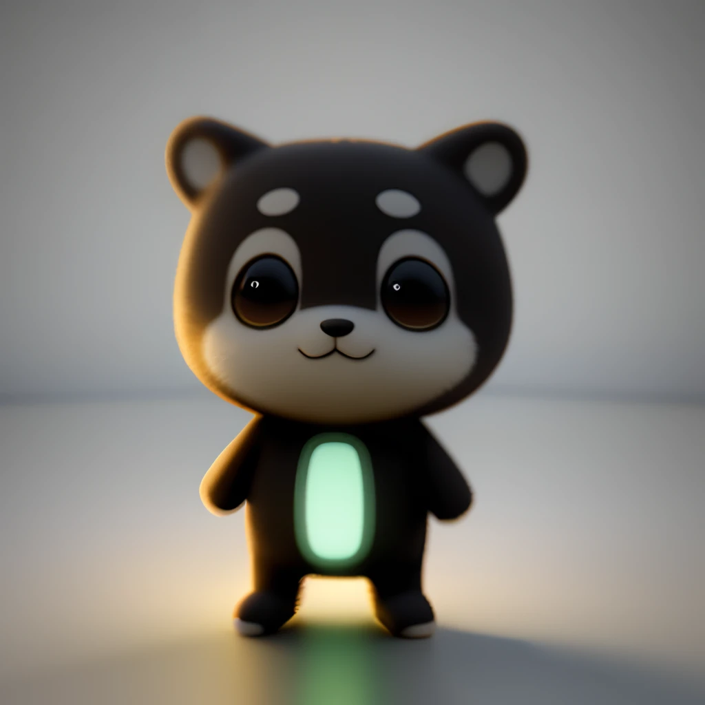 A cute little character in light 3D with a front