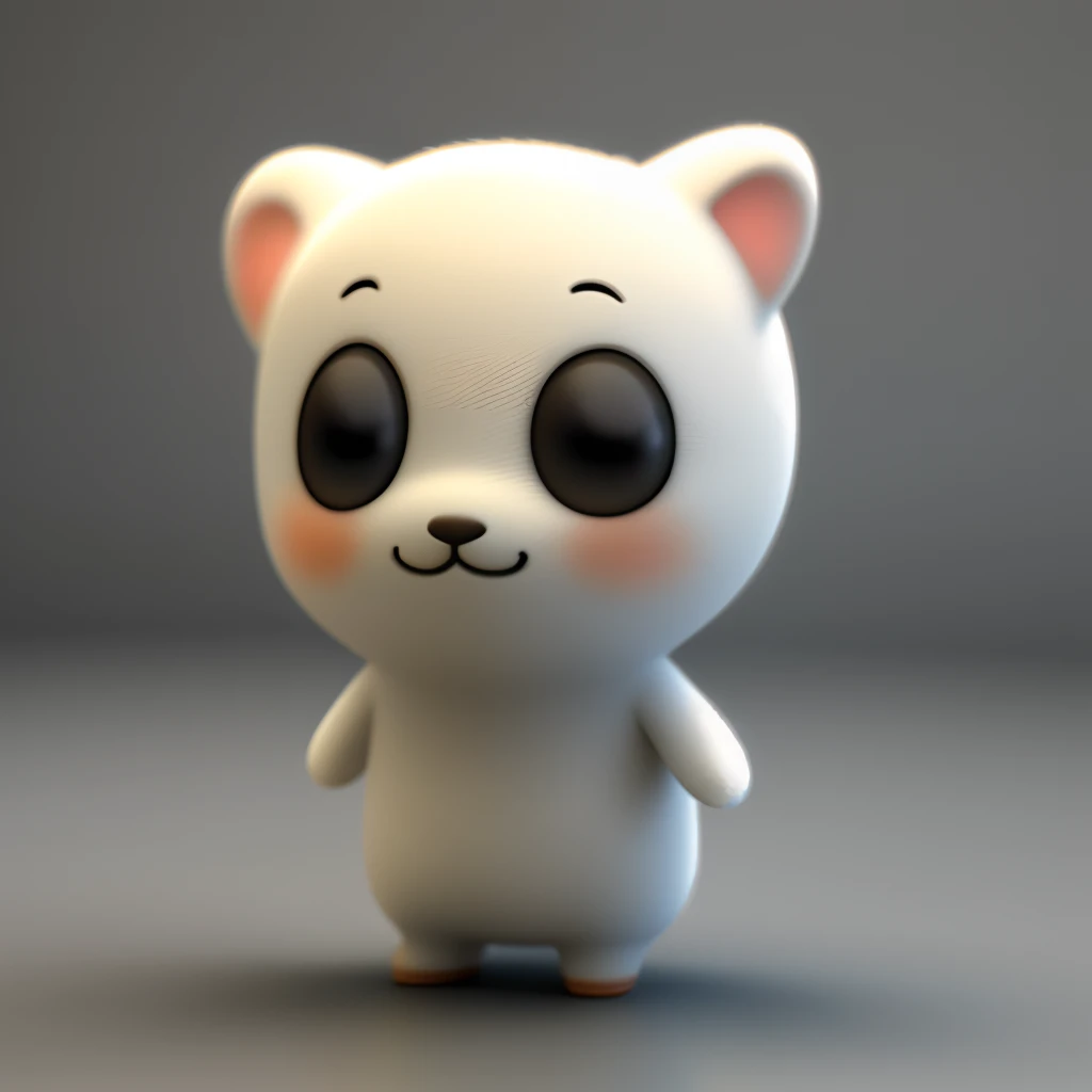 A cute little character in light 3D with a front