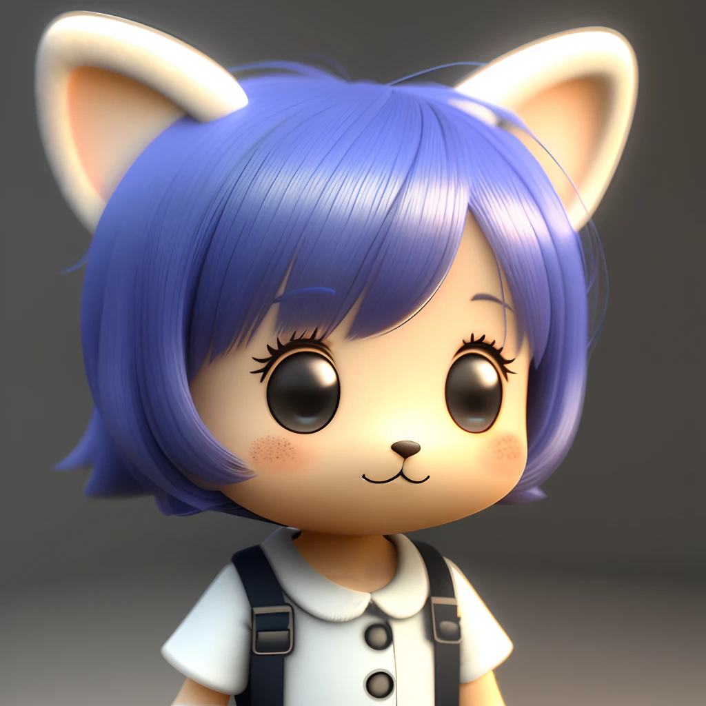 A cute little character in light 3D with a front