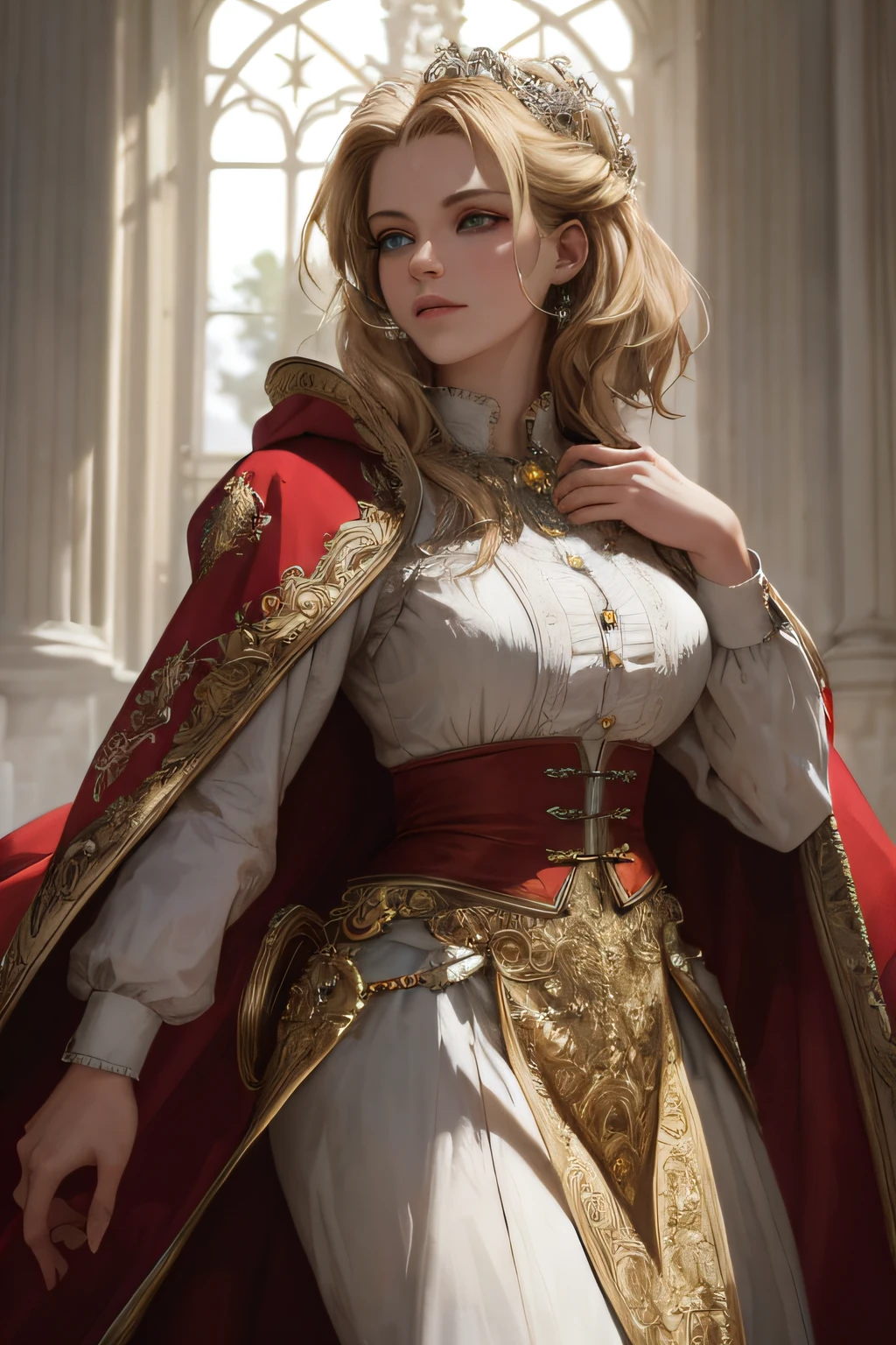 Beautiful woman in insanely intricate Medieval monk Outfit