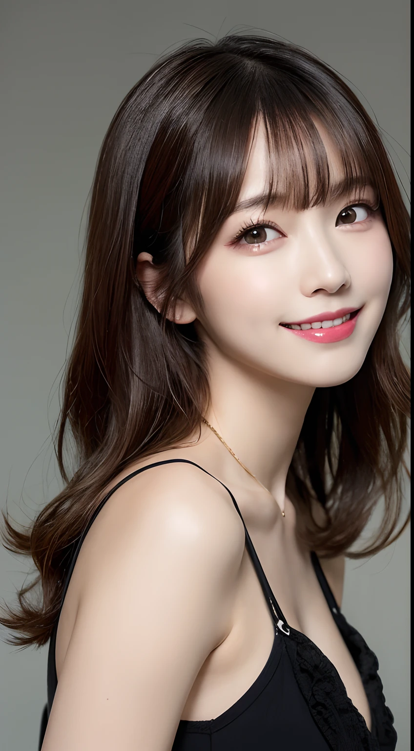 masutepiece, Best Quality, Illustration, Ultra-detailed, finely detail, hight resolution, 8K Wallpaper, Perfect dynamic composition, Beautiful detailed eyes, Women's Fashion Summer,Medium Hair,Small breasts natural color lip, Bold sexy poses,Smile,Harajuku、20 years girl、Cute、Sexy shot looking at camera