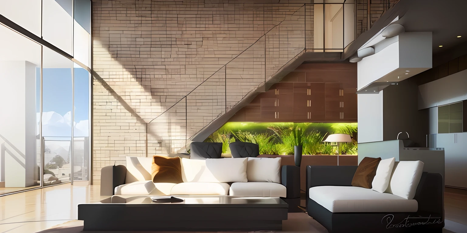 Sala de estar Arafed con una pecera en la pared, photorealistic room, sala de estar interior, Foto - Fondo de pantalla realista, Fondo de la pared de la sala de estar, Imagen fotorrealista, Render fotorrealista, Renderizado realista natural, a photorealistic rendering, Photorealistic rendering, Renderizado 3D fotorrealista, Renderizado 3D fotorrealista, Entorno detallado, Natural interior lighting, Renderizado fotorrealista
