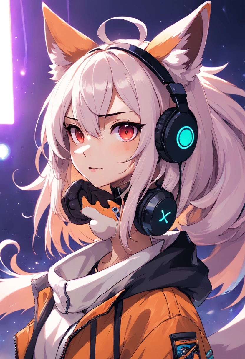 Anime-style image of a dog with headphones and a microphone, an anthropomorphic cyberpunk fox, Retrato de personagem peludo, badass anime 8 k, Gatilho Estilo de Arte de Anime, anime peludo, Arte peluda!!!, furafinidade peluda, commission on furaffinity, arte fursona, arte peluda muito bonita, arte digital peluda, Retrato de uma raposa antro, alta qualidade,melhor qualidade. belas coxas.