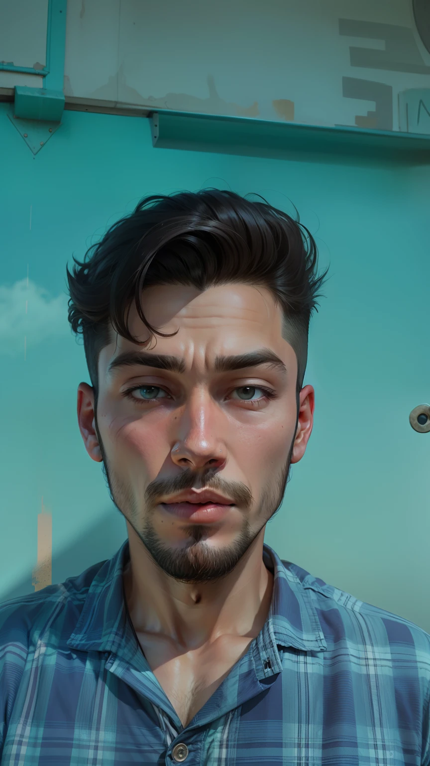 A man without beard and a stylish hairstyle