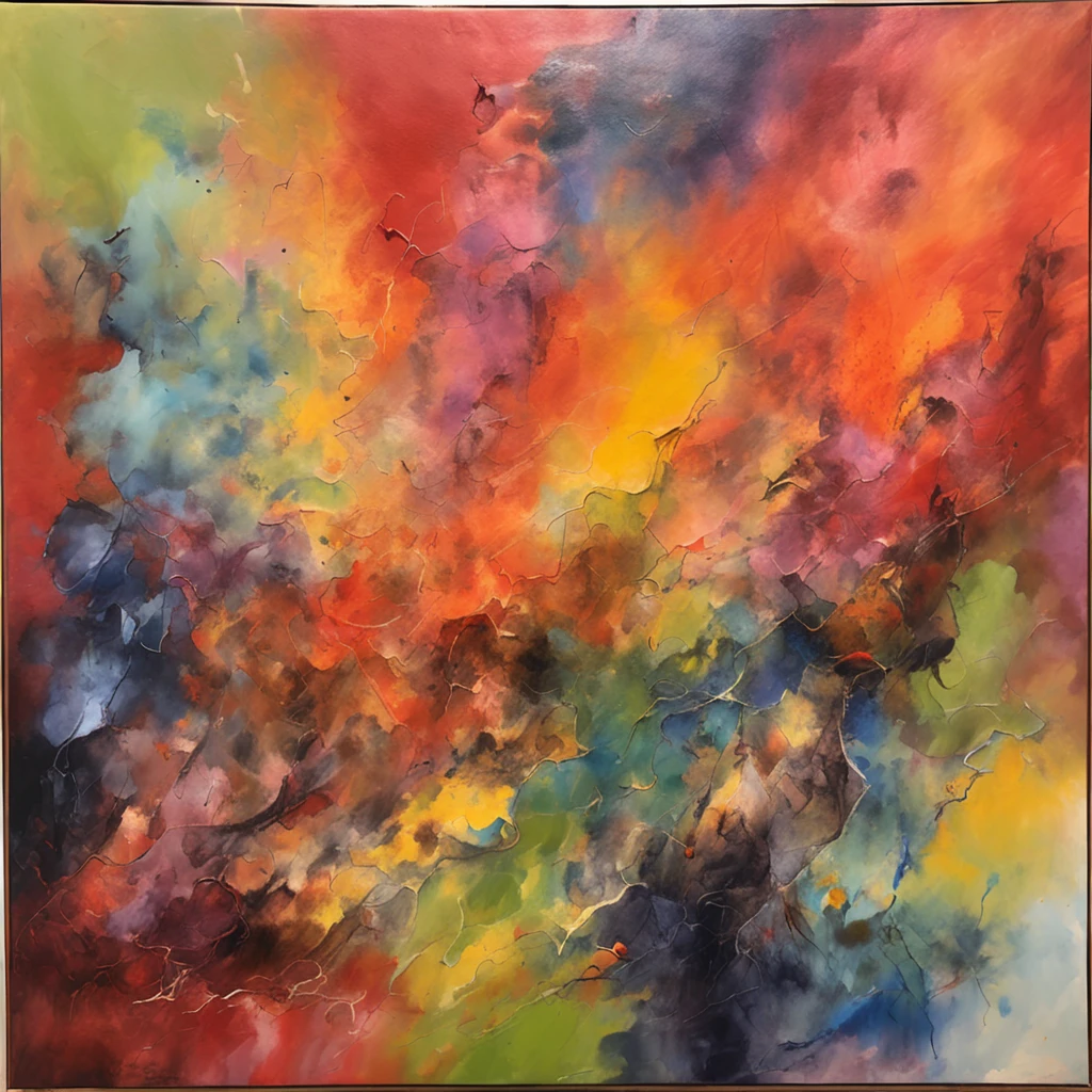 Hell in the style of disco-elysium, Hellish Sky, Demons, An abundance of colors, watercolor expressionist
