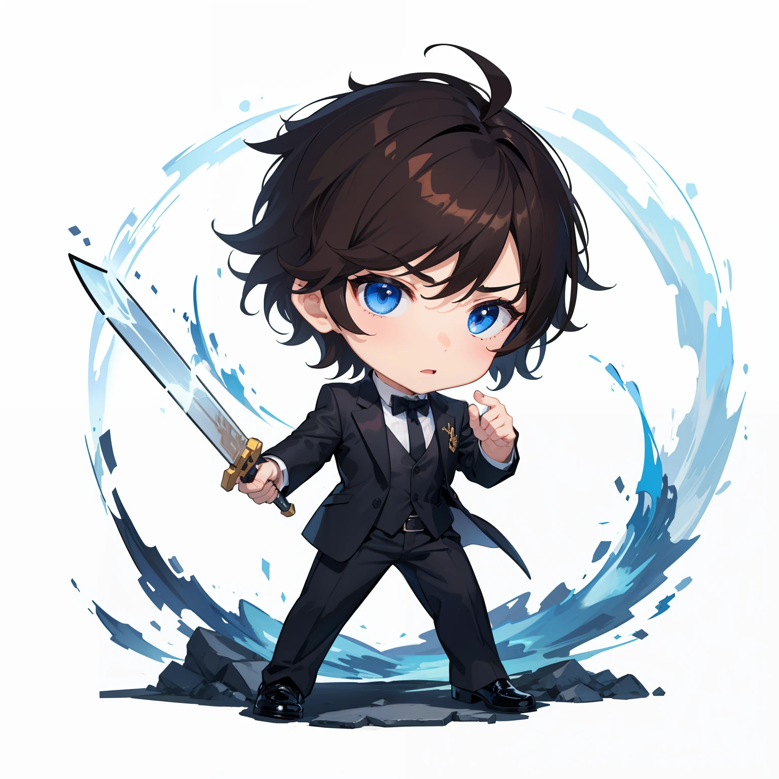 1boy, brutal face, short brown hair, male short hair