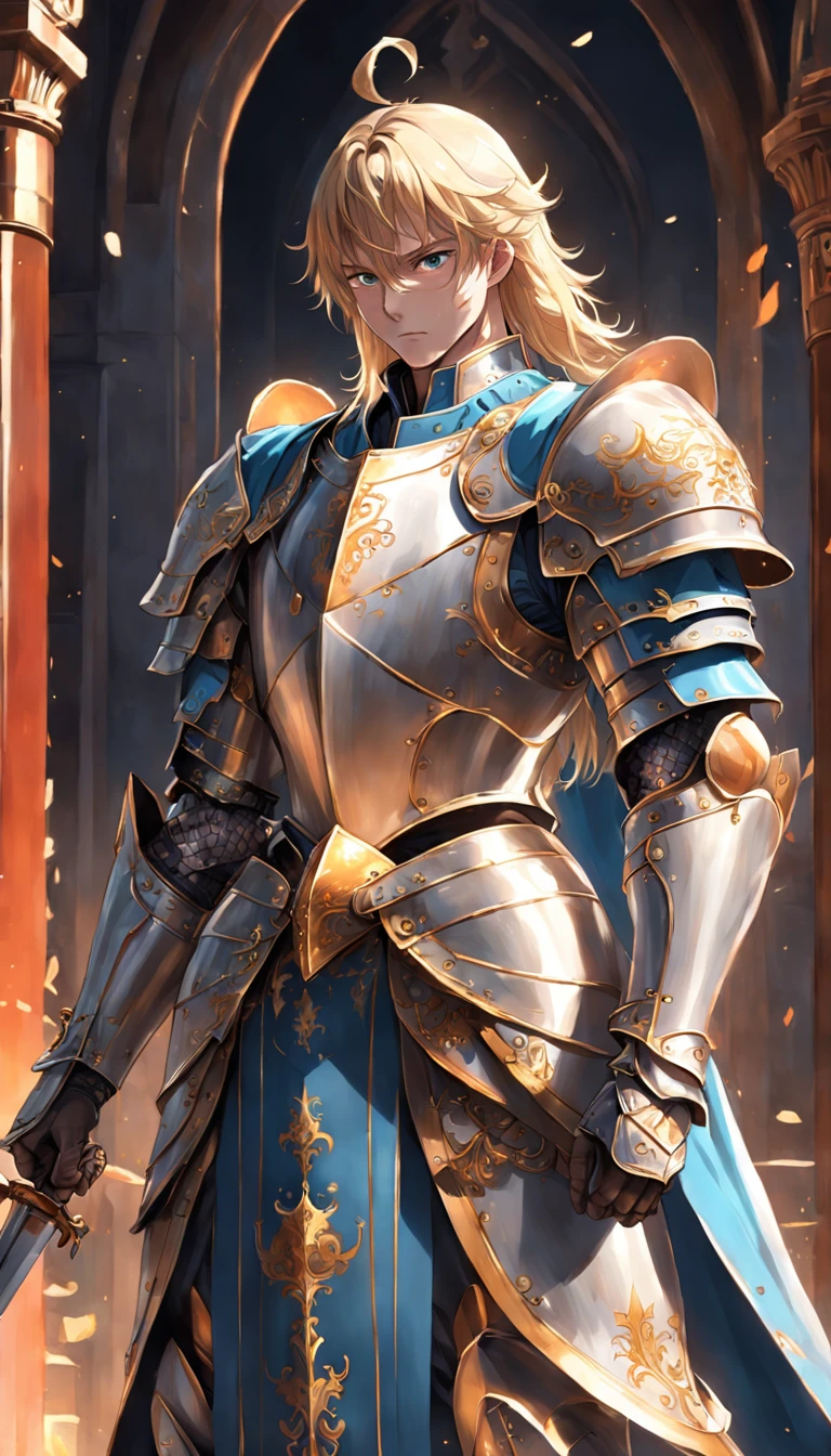 Portrait of a noble knight,Dignified,Royal Knights,armour,opulent,ultra - detailed,realisticlying