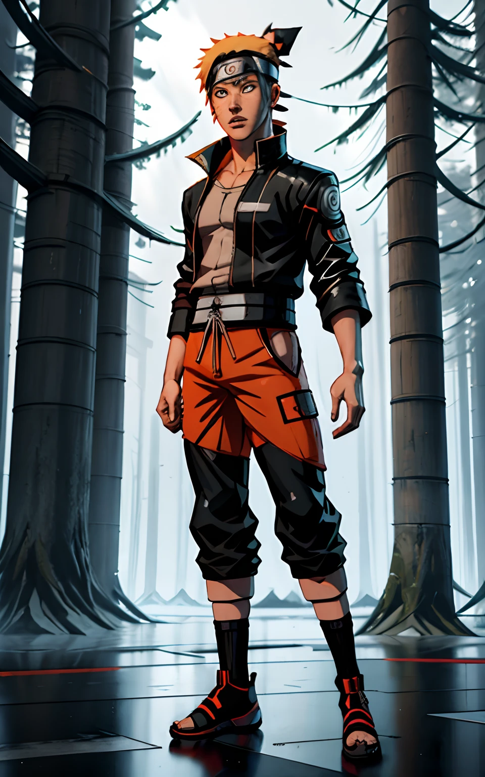 Naruto, adult Naruto, lighting shoes and clothes, ai 3d image, high quality pictures, hd images of Naruto