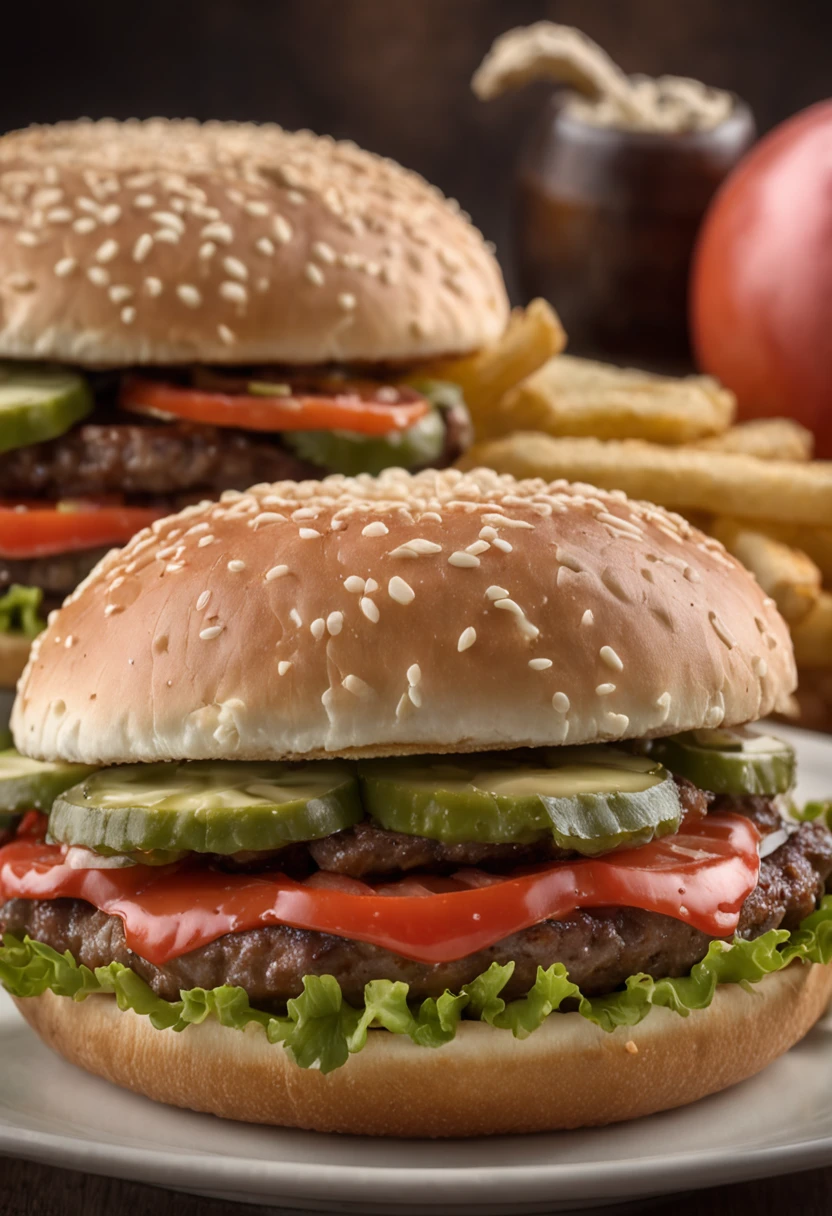 A burger falling into juicy pieces, saboroso, quente, , detalhes intrincados, hdr, cinemactic, adobe lightroom, altamente detalhado, GREEN AND RED BREAD , with shrimp