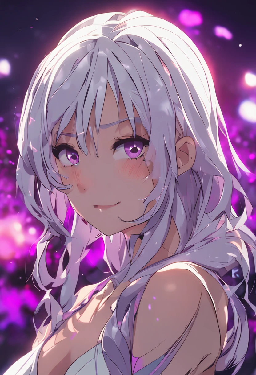 Bombietta basterbine,nude,glory wall, nipples,front view,collarbone, rolling eyes, raised eyebrows, dilated pupils, tears, eyebrows behind hair, longeyelashes, earrings, open mouth, light smile, grin, embarrassed, blush, tongue, saliva trail, nose blush, anime, chiaroscuro, sparkle, reflection light, drop shadow,UHD, masterpiece, textured skin, super detail, high details, high quality, best quality, highres, 4K, portrait, large breasts 