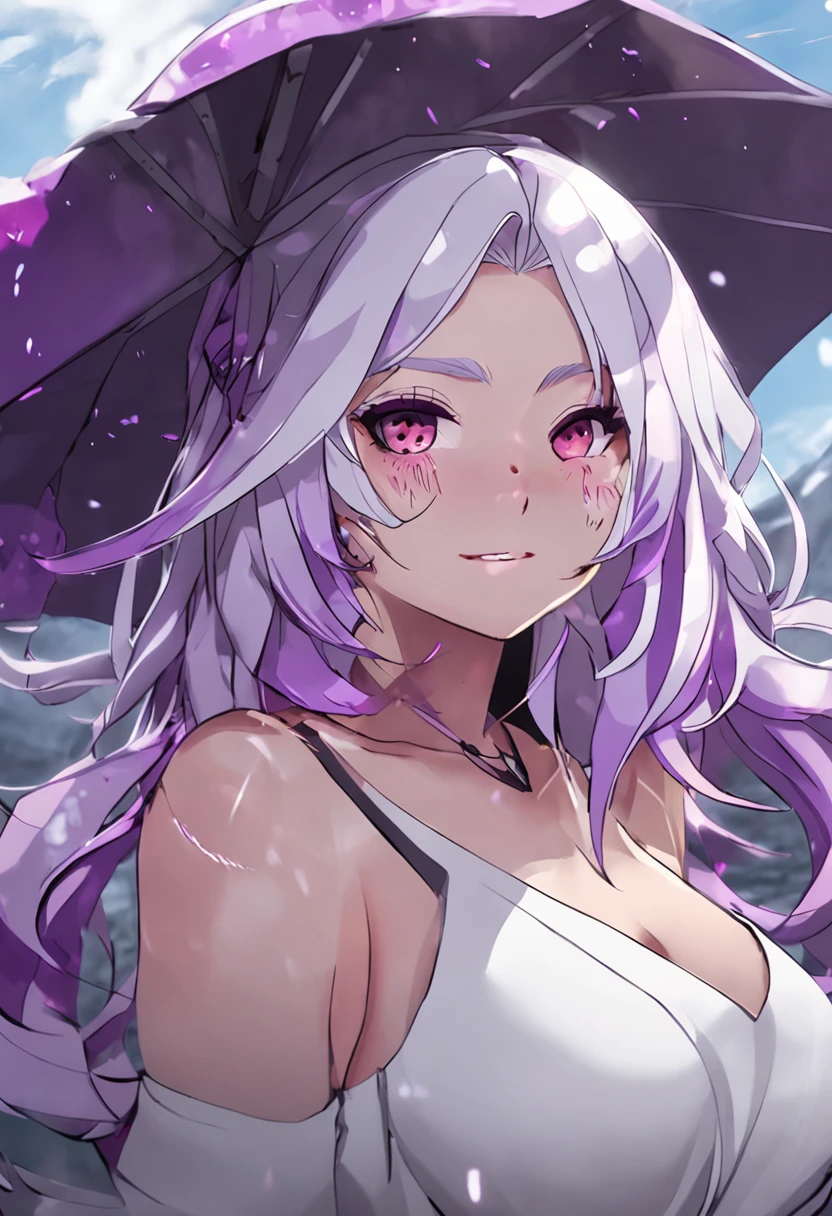 girl, White hair, Purple eye, sportrait, photorealestic, Towels, (onsen), sidelighting, wallpaper, nsfw,