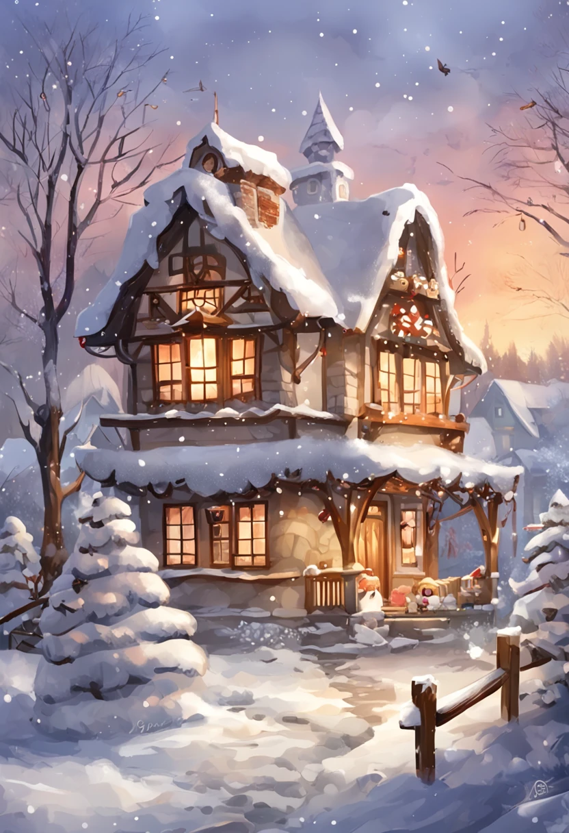 tmasterpiece,Best quality at best,high high quality,the Extremely Detailed CG Unity 8K Wallpapers,Paint a winter scene,Illustration style,The illustration shows two building a snowman in front of the house,Children's book illustrations inspired by Robert Alvin Hughes,It was snowing heavily,The entire scene is covered in snow。digital illustrations,复杂,Uptrend,pastel colour,oil painted,award winning photography,Bokeh,depth of fields,hdr,blooms,color difference,真实感,The is very detailed,trends in art station,CGSociety trends,复杂,high detal,dramatics,Midjourney Art