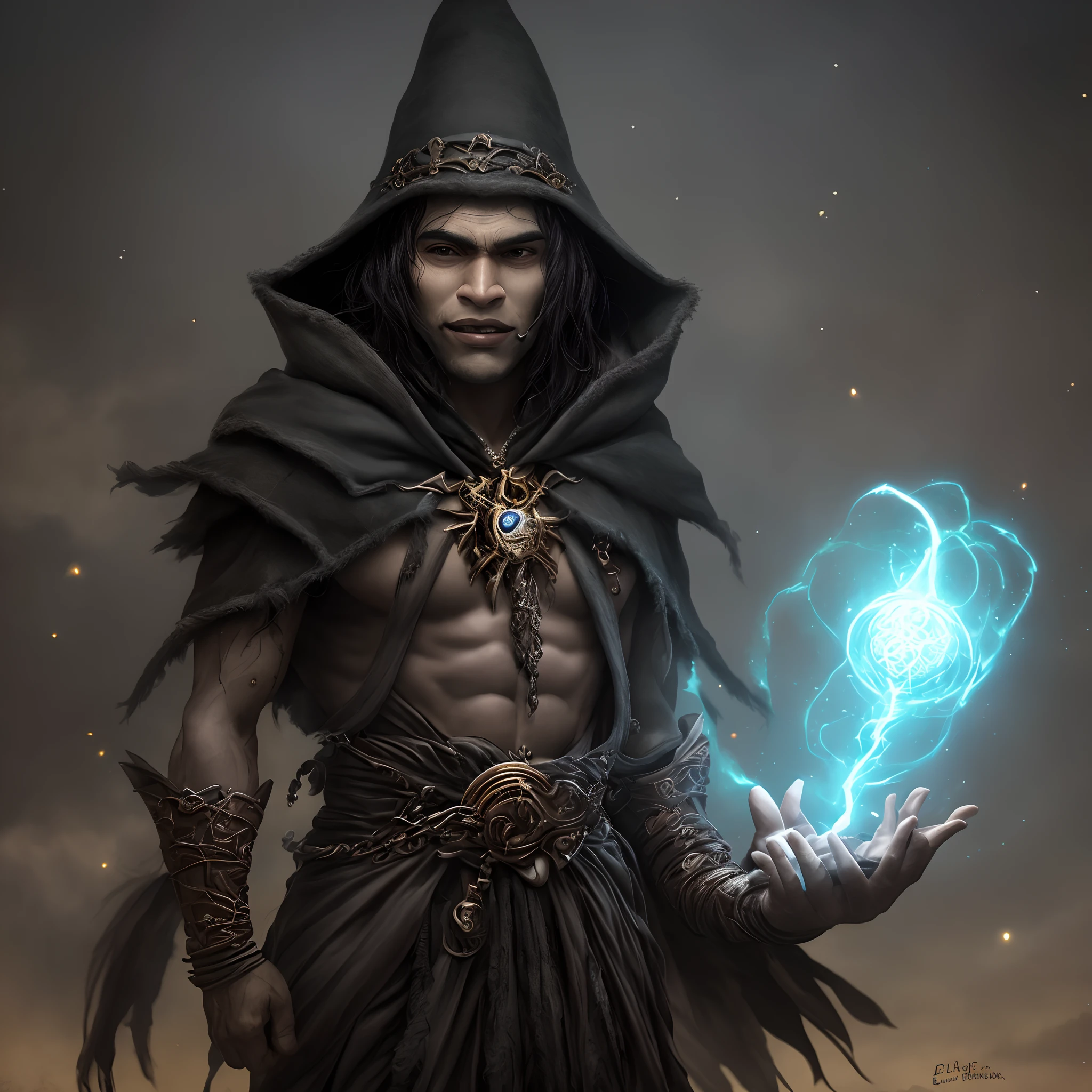 Elfo Negro conjurador de magia