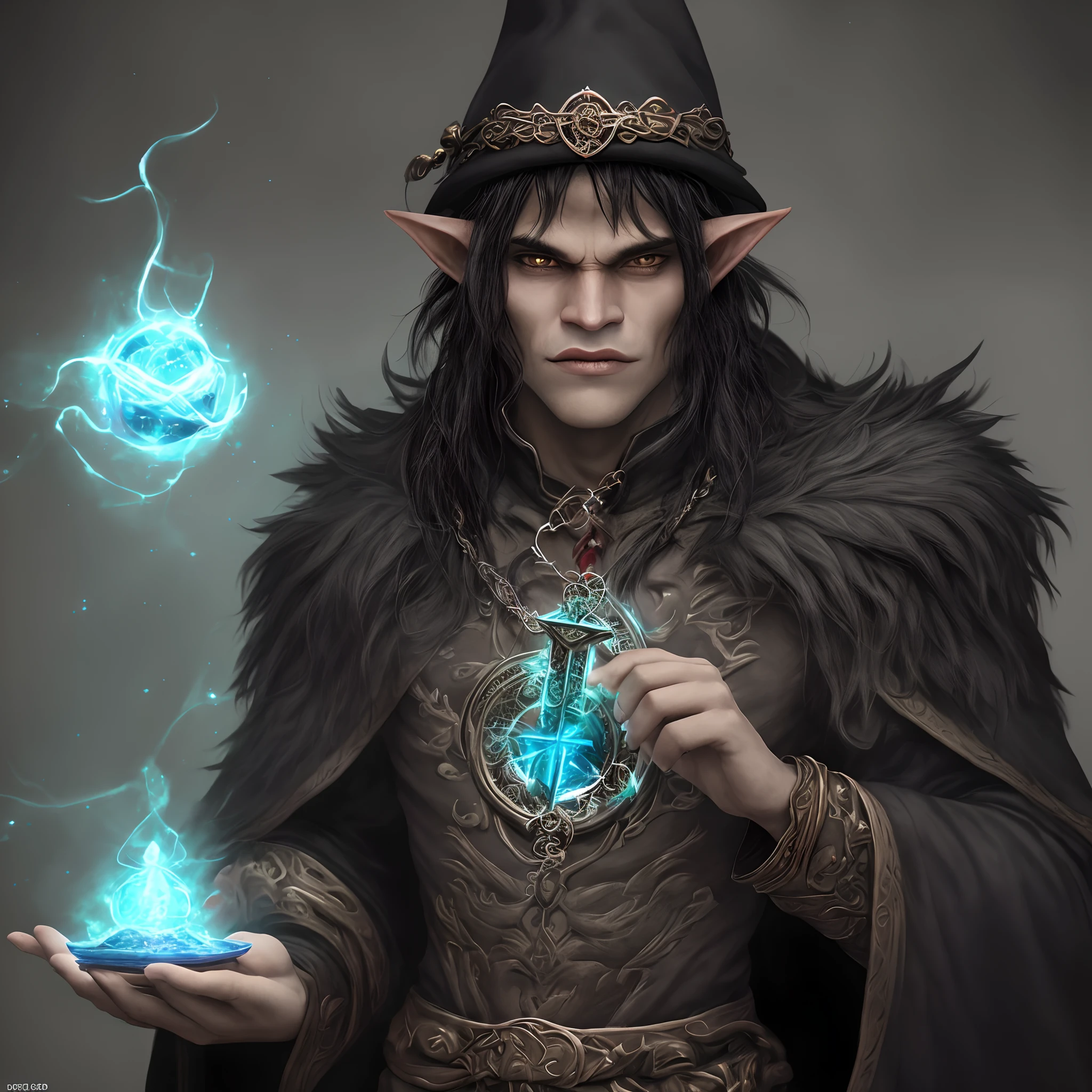 Elfo Negro conjurador de magia