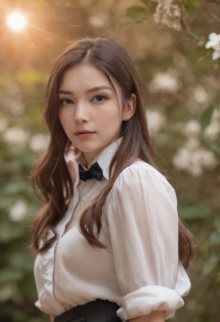 Ultra-detailed, realistic photography in 8K, maximum definition, tmasterpiece, Incredibly beautiful student, in a pleated miniskirt with a button-down blouse, with underwear that appears discreetly, showing off your athletic body and generous breasts .sex,porn,nsfw,18+