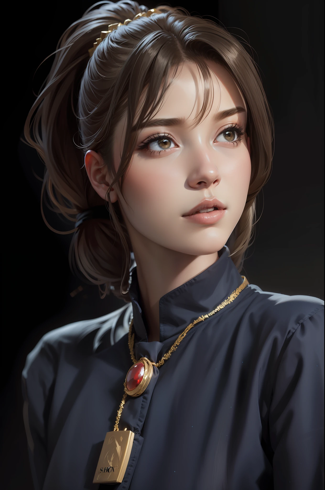 Long hair with a ponytail