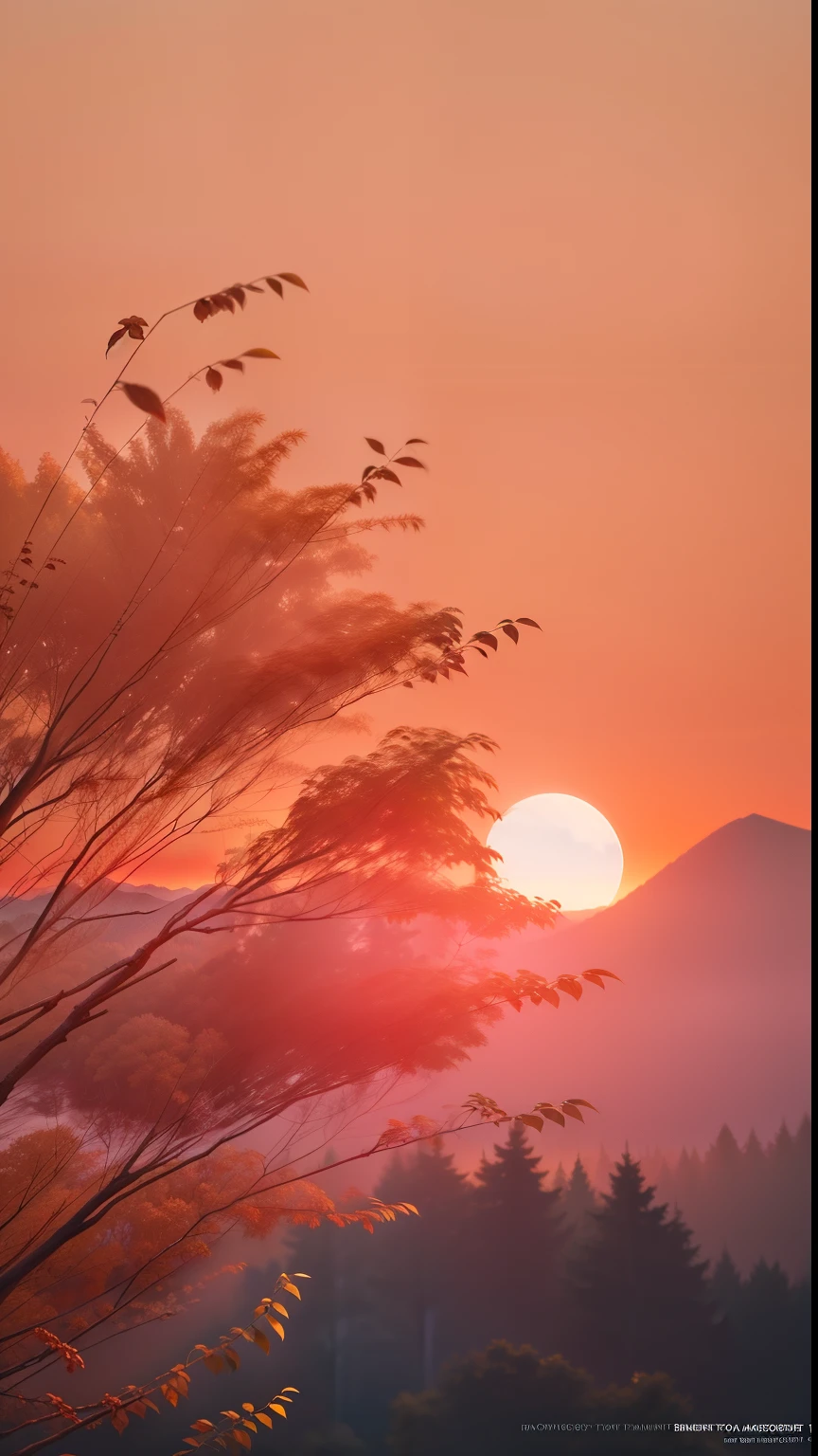 glowing sunrise，Radiant，focus on the foreground