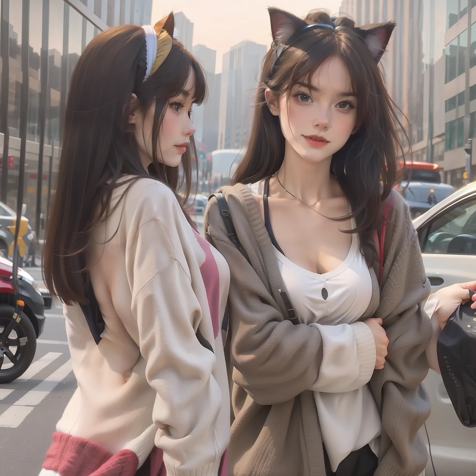 Cat lady,full bodyesbian,perfect bodies,Intellectual beauty,8k