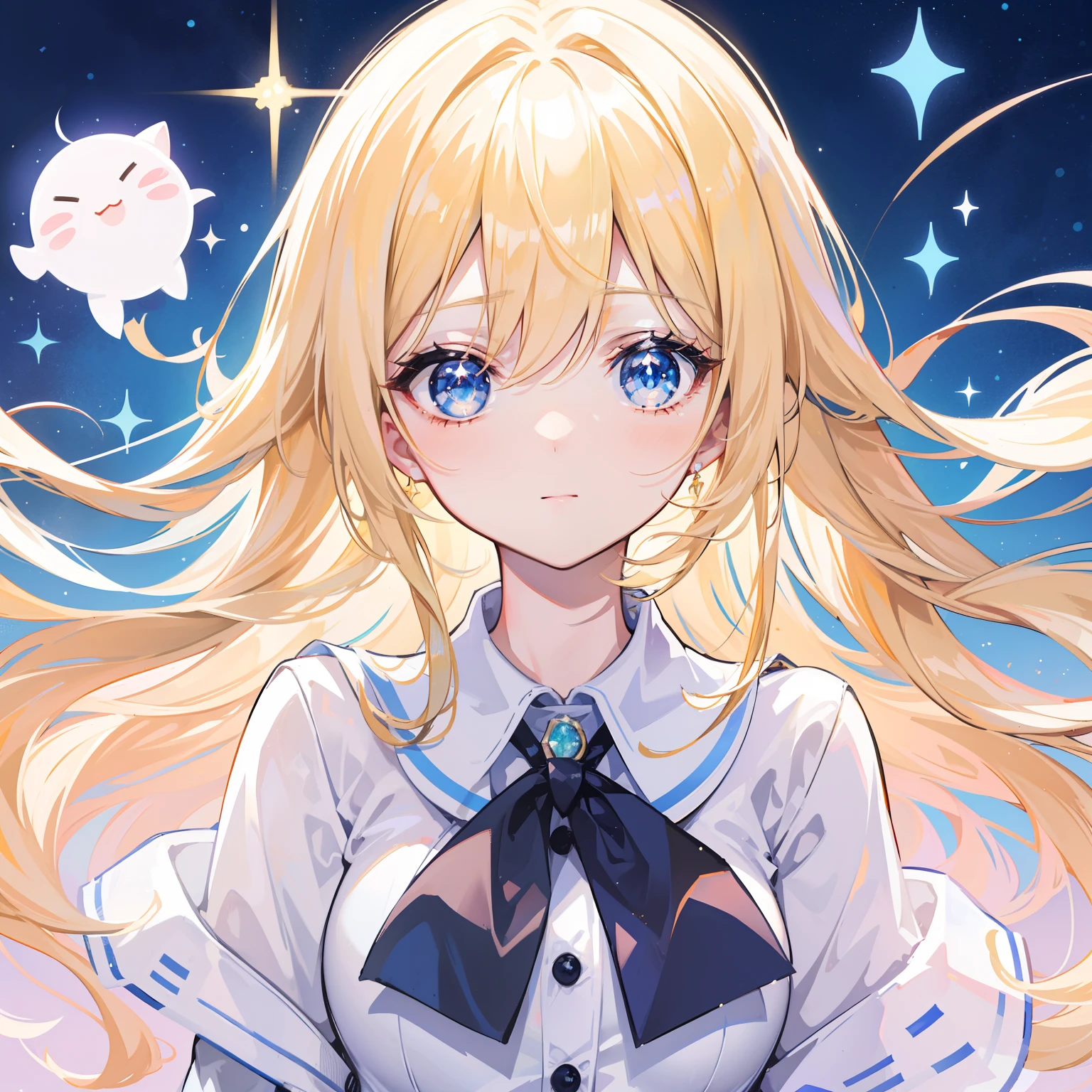 porate、School uniforms、bright expression、The cutest face in the world、young and shiny white shiny skin、The most beautiful in the world，The most beautiful、ultimate beauty girl、The most beautiful in the world，The brightest blonde hair、shinny hair、Super long silky straight hair、Beautiful bangs that shine、Sparkling crystal clear and charming light blue eyes、Very nice and lovely 16 year old girl、Lush bust