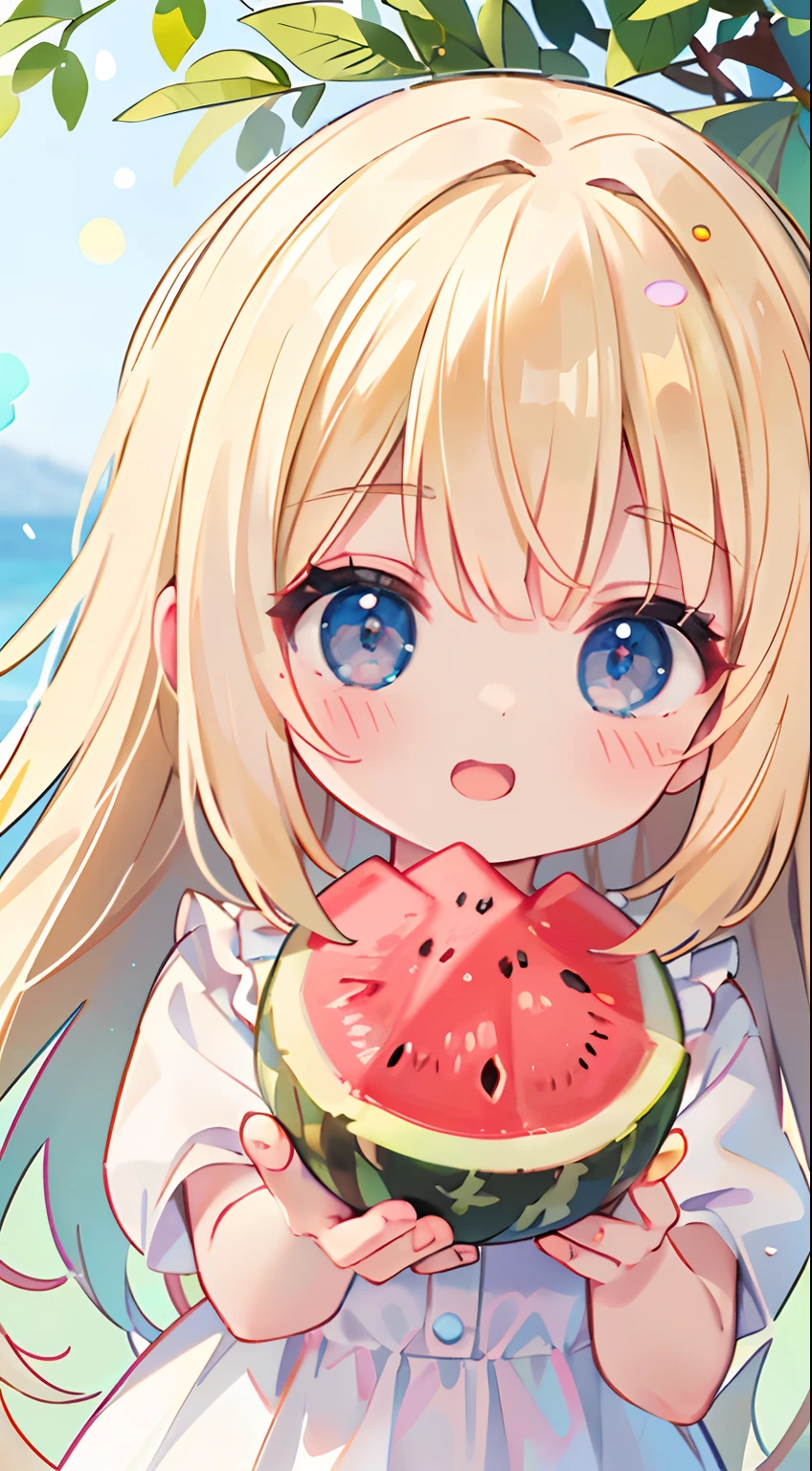 girl, watermelon, happy, summer, perfect quality, clear focus (clutter - home: 0.8), (masterpiece: 1.2) (Realistic: 1.2) (Bokeh) (Best quality) (Detailed skin: 1.3) (Intricate details) (8K) (Detail eyes) (sharp focus), (Happy (best quality, 8k, 32k, masterpiece, UHD: 1.2),