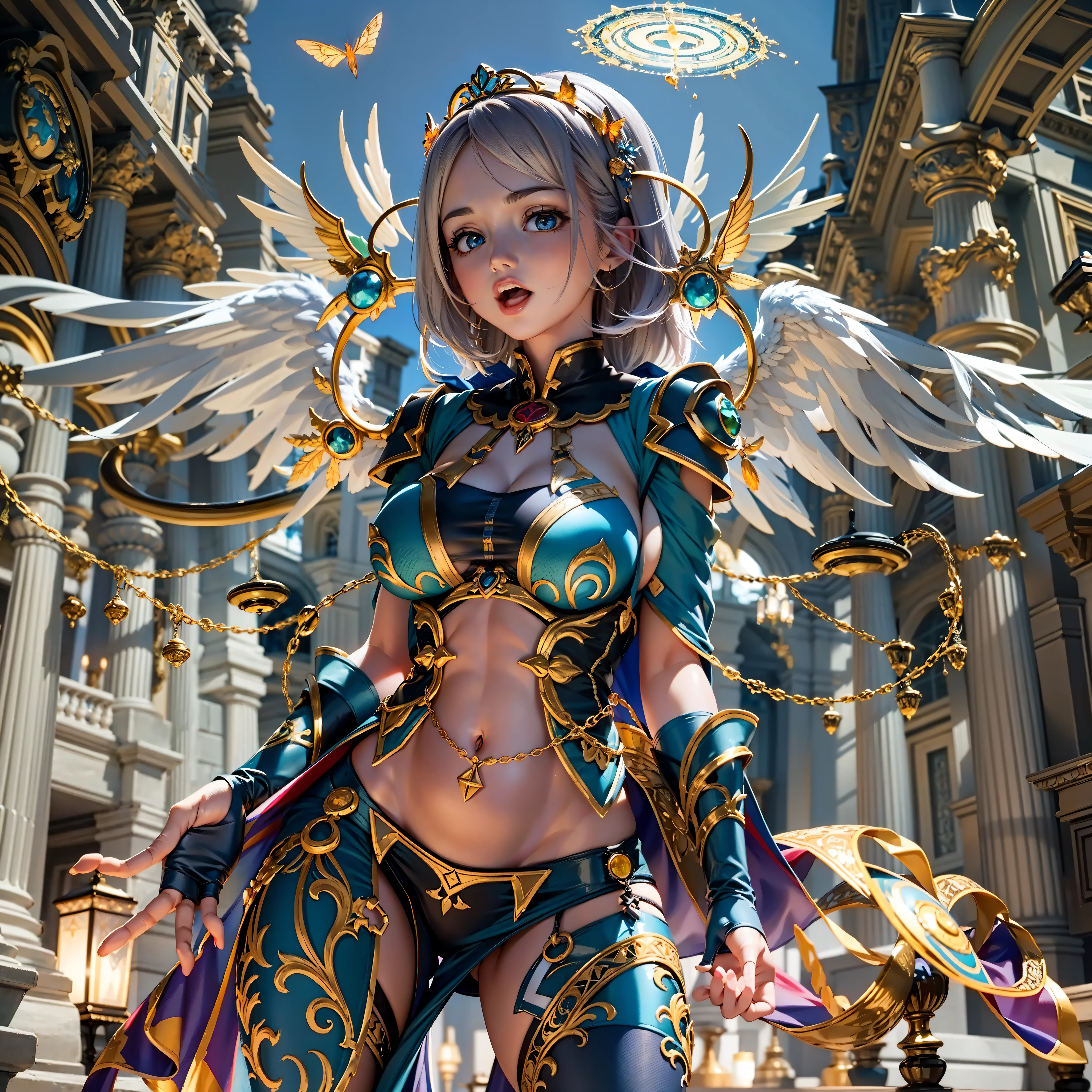 Master Masterpiece ultra Goddess Sun urban forest graduate deep path equirectangular_360 garden contre-jours Beholder "medieval" priestess Caduceus crux backlight global luminescence saturate Sunlight ecstatic volumetric lightning contrast meticulously intricate ultra pro-photo-realistic optimal reflection cgi vfx sfx ultra high_detail ultra high_quality max accurate reflex ultra highres vivid color-coded improved Octane-rendered UHD XT3 64K 32k 16K 8K DSLR HDR UnrealEngine5 romm rgb pbr 3dcg fxaa blu-ray enhanced fkaa txaa rtx ssao opengl-shader glsl-shader post-processing post-ptoduction cell-shading tone-mapping ombre analogique ultra_sharpness symmetrical angel surmounted wings surrounded intertwined feather éblouissantes Valkyrie-wings "Heavy Metal" Will-o'-the-wisp iota pixie sprite kindergarden female glamour walk Chevaleresque "Nicki Minaj" Cosplay aristocratic athletic fullbody tanmed skin perfect face hairstyle obvious agate divine cheekbones effects reddened embarrassed lazuli eyes beautiful eyes Brown Pupils Black Iris Turquoise Sapphires Open Mouth water drop of water tongue droplet Teeth Smiles pilot Jacket Floating fringe Pearl Eccentric Cape Levitating Shoulders-Off chemise blanche dentelle clavicules papillotes satin orange reveal big breasts large sideboob felt corsait yellow spinel thick leather skirt amples nombril size revealing heart belt_chastity cadena pubic scarlet pubis-hairy obvious silk indigo silver adorned gold padlock thighs legs garters gothic stainless boots decorated onyx monastery opal marble ruby background Sundrop mannequins armor richly decorated chain chrome flat bands fathoms tin lys rune ornate emerald plasma glyphs Tourmaline lava magic fire summon milkweed incandescent Crystalline creature viceroy (EOS R6 135mm 1/1250s f/2.8 ISO400) monarch conjuration flowering butterfly Hearth lantern CGSCOSITY invocation monster floraison population Ark Church Earth chef-d&#39 tattoo Bruce_Weber sex girls naked nsfw varied multi etc.