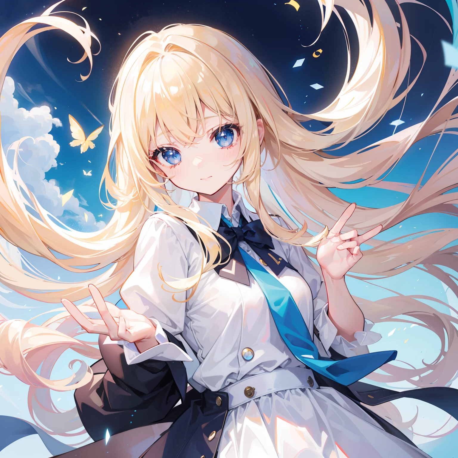 porate、School uniforms、bright expression、The cutest face in the world、young and shiny white shiny skin、The most beautiful in the world,The most beautiful、ultimate beauty girl、The most beautiful in the world,The brightest blonde hair、shinny hair、Super long silky straight hair、Beautiful bangs that shine、Sparkling crystal clear and charming light blue eyes、Very nice and lovely 16 year old girl、Lush bust