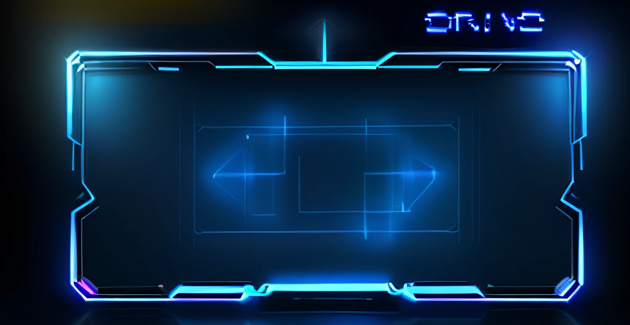 Blue neon frame，Glow border on black background, game overlay, Cyber background, sci-fi movie cinematic frame, background artwork, game hud, game background, fundo futurista, holographic interface, dark sci - fi background, sci fi background, glowing screen, isolated Backdrop, videogame background, detailed sci - fi backgrounds, video game texture