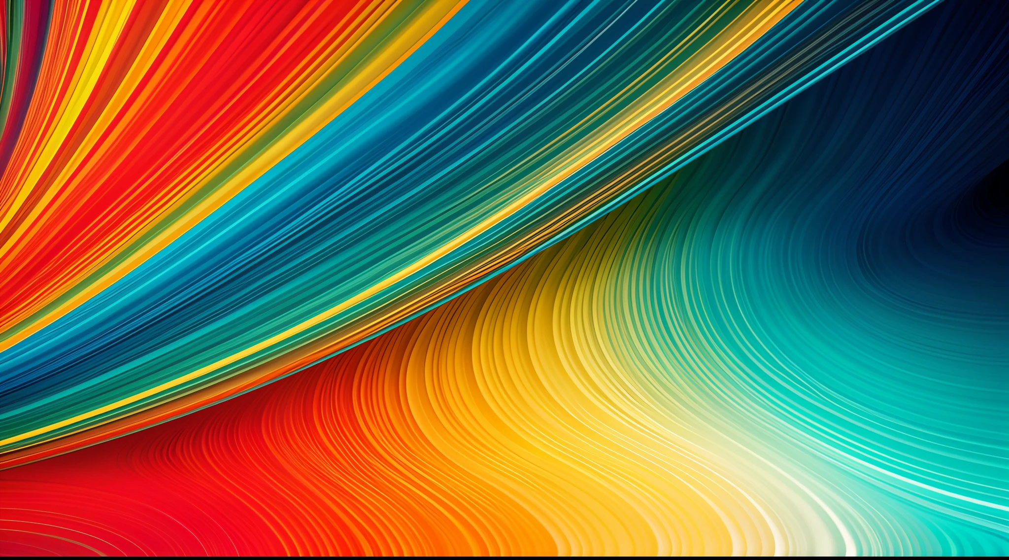 An artistic panorama of abstract waves created from a fusion of vibrant and bold color gradients. The dynamic interplay of colors adds a sense of motion and excitement, making it a captivating choice for web design backdrops.
