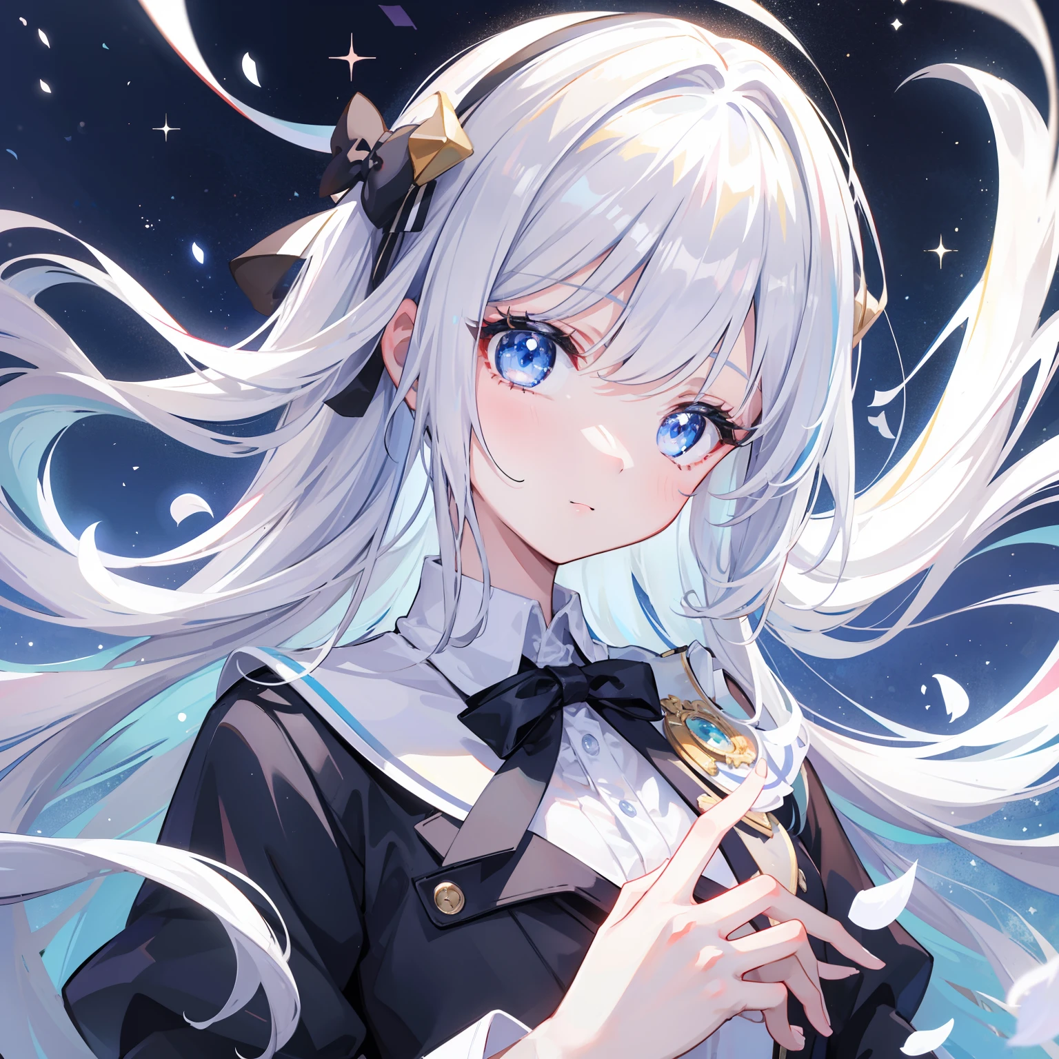 porate、School uniforms、bright expression、The cutest face in the world、young and shiny white shiny skin、The most beautiful and beautiful in the world、ultimate beauty girl、The most beautiful in the world,The brightest flesh-colored hair、shinny hair、Super long silky straight hair、Beautiful bangs that shine、Sparkling crystal clear and charming light blue eyes、Very nice and lovely girl、Lush bust