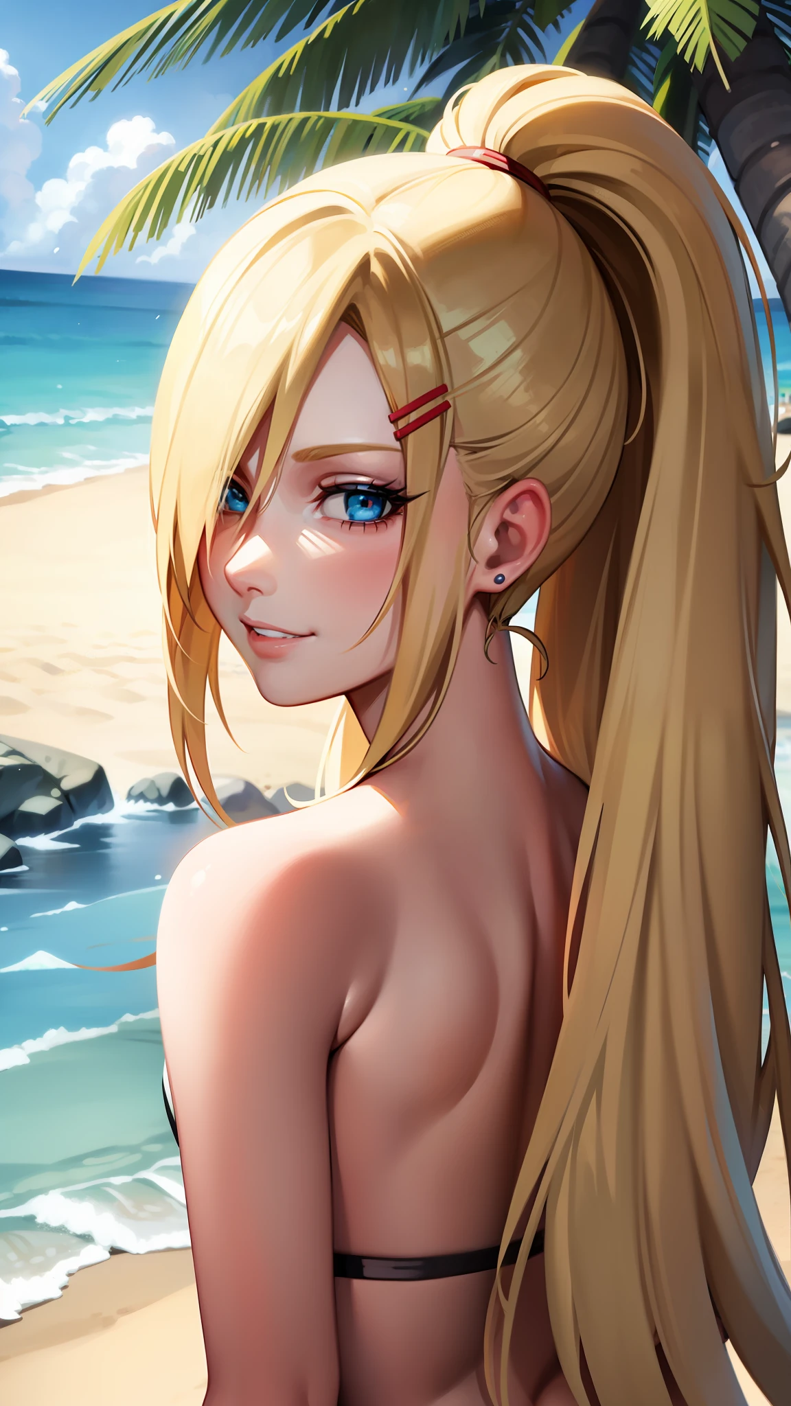 applejack from my little pony , applejack as a girl , dessert , sand , lay on the beach , all on four , full body is visible ,naked ,relaxed ,orgasm , pose , sexye ,naked , very long hairs , ponytail hair , big breasts , lush breasts , Bulky Breasts , voluminous breasts , exposed breasts ,naked , wicked smile ,look at viewer , eye contact , front view , breasts exposed