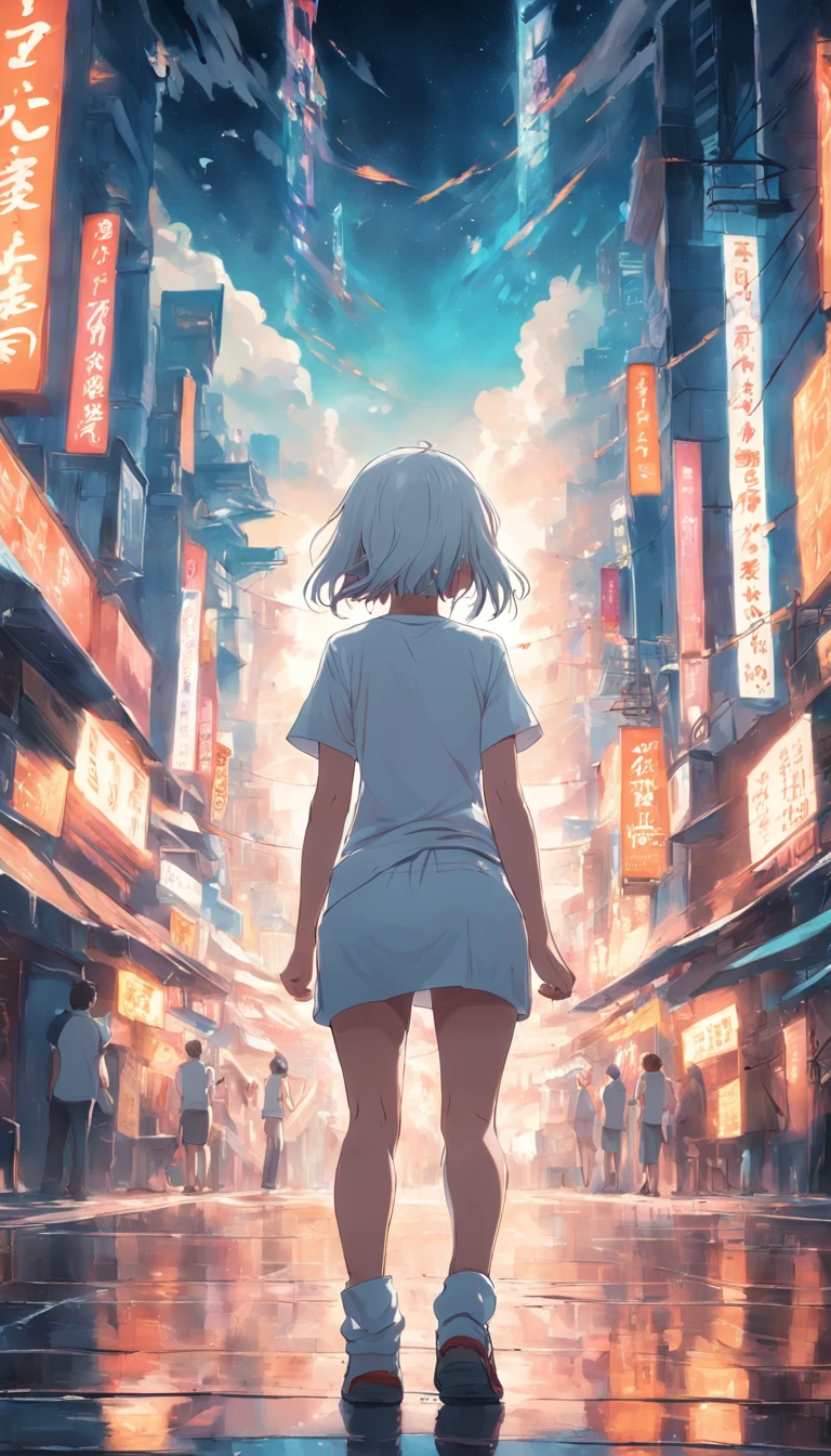 White tshirt, t pose, back