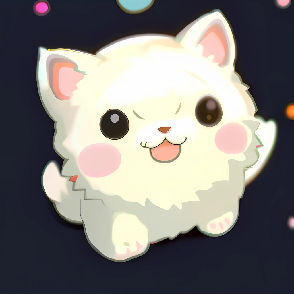 Close-up of a cat with a heart on its face, Kawaii cat, kawaii cute dog, fat chibi grey cat, nekomimi, cute character, maplestory mouse, White ( cat ) Girl, anime cat, White Cat Girl, neko, cutecore, Danbru, White cat, plushies, fluffy chest, anime visual of a cute cat