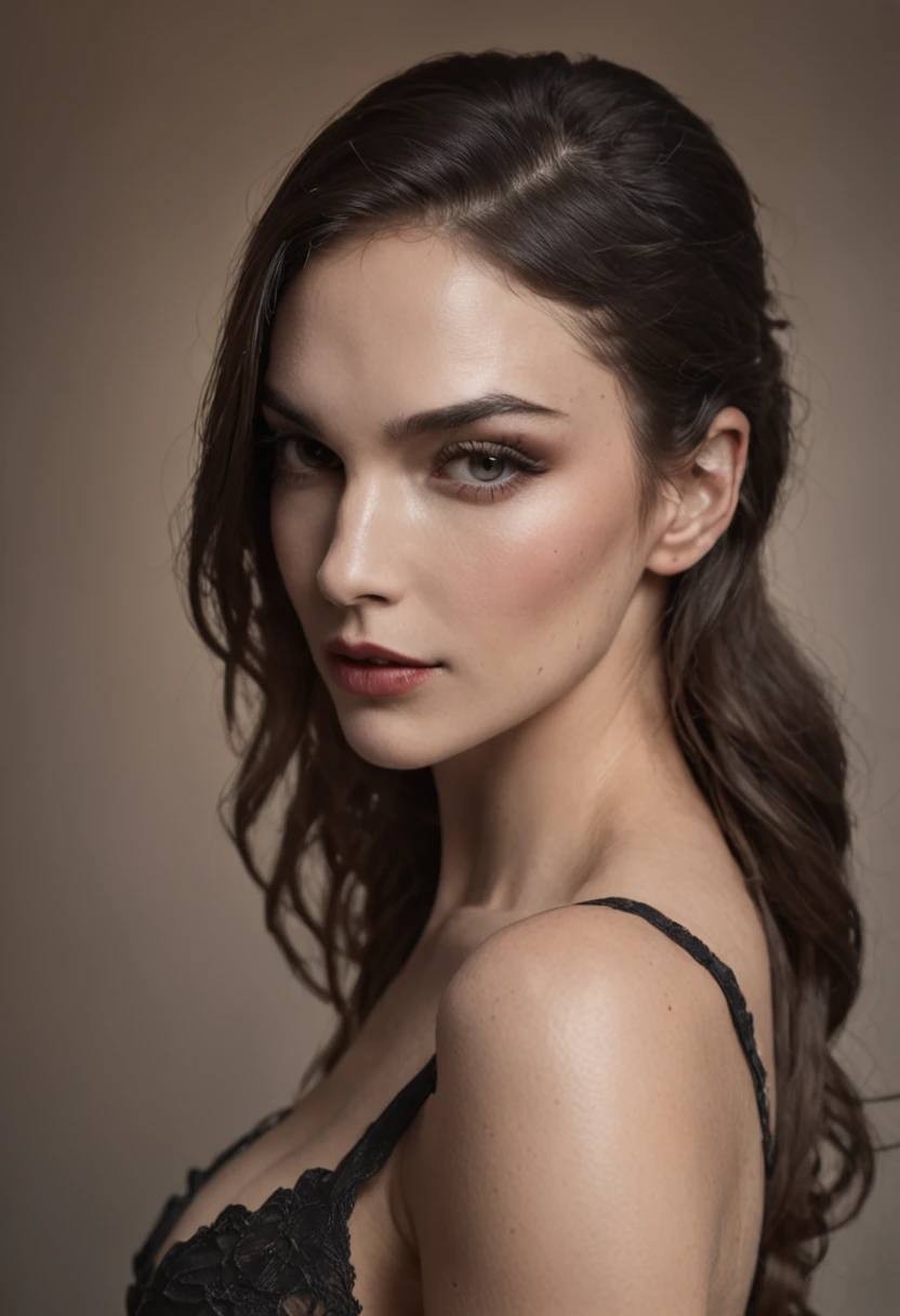 pintura sexy por Gal Gadot, {corpo inteiro:1} a beautiful and agitated gothic girl, muitos tatoos, peito fortemente tatuado, Rosto altamente detalhado, Lindo rosto perfeito, , ??