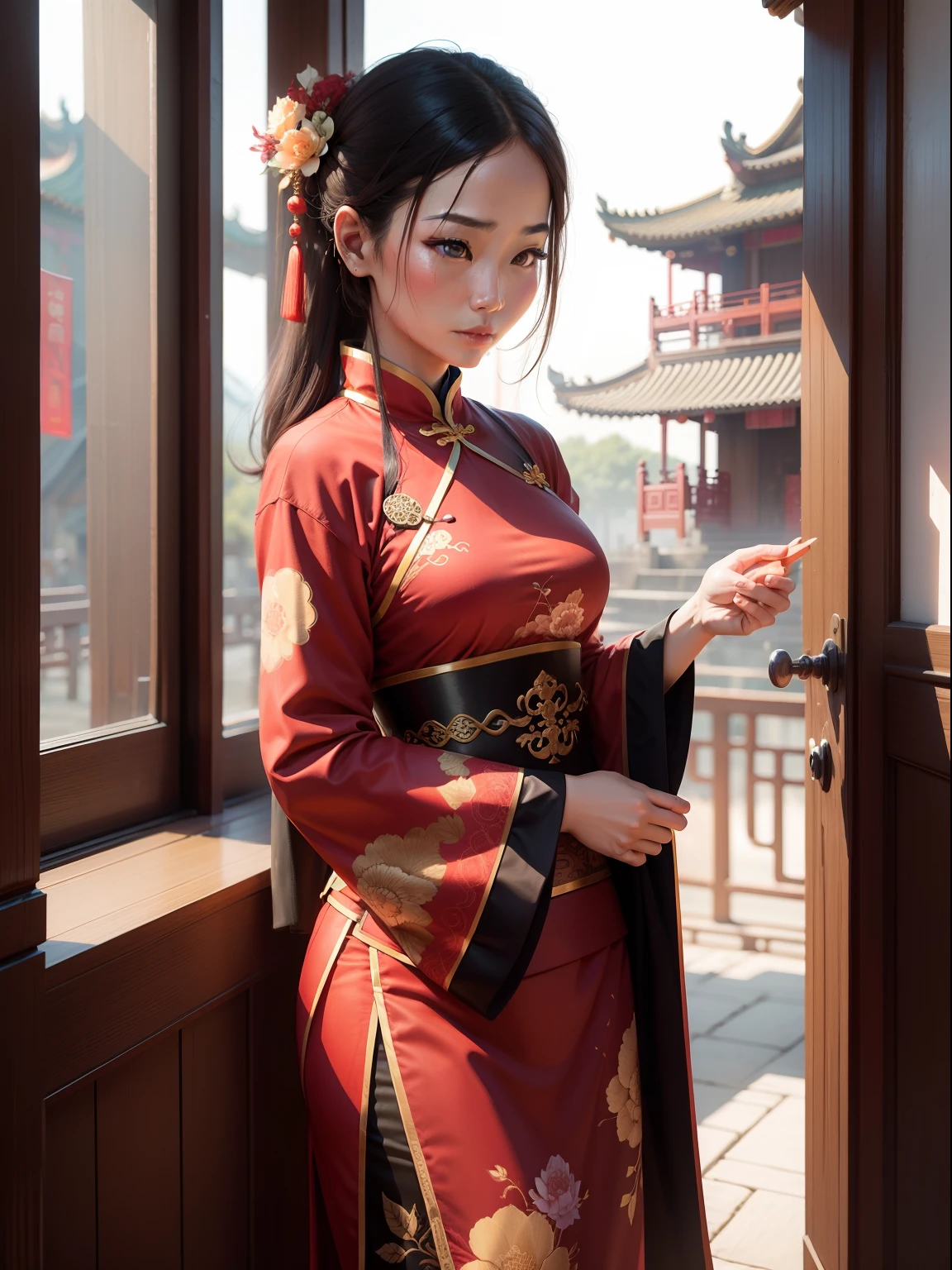 Heroic and sassy woman in Hanfu