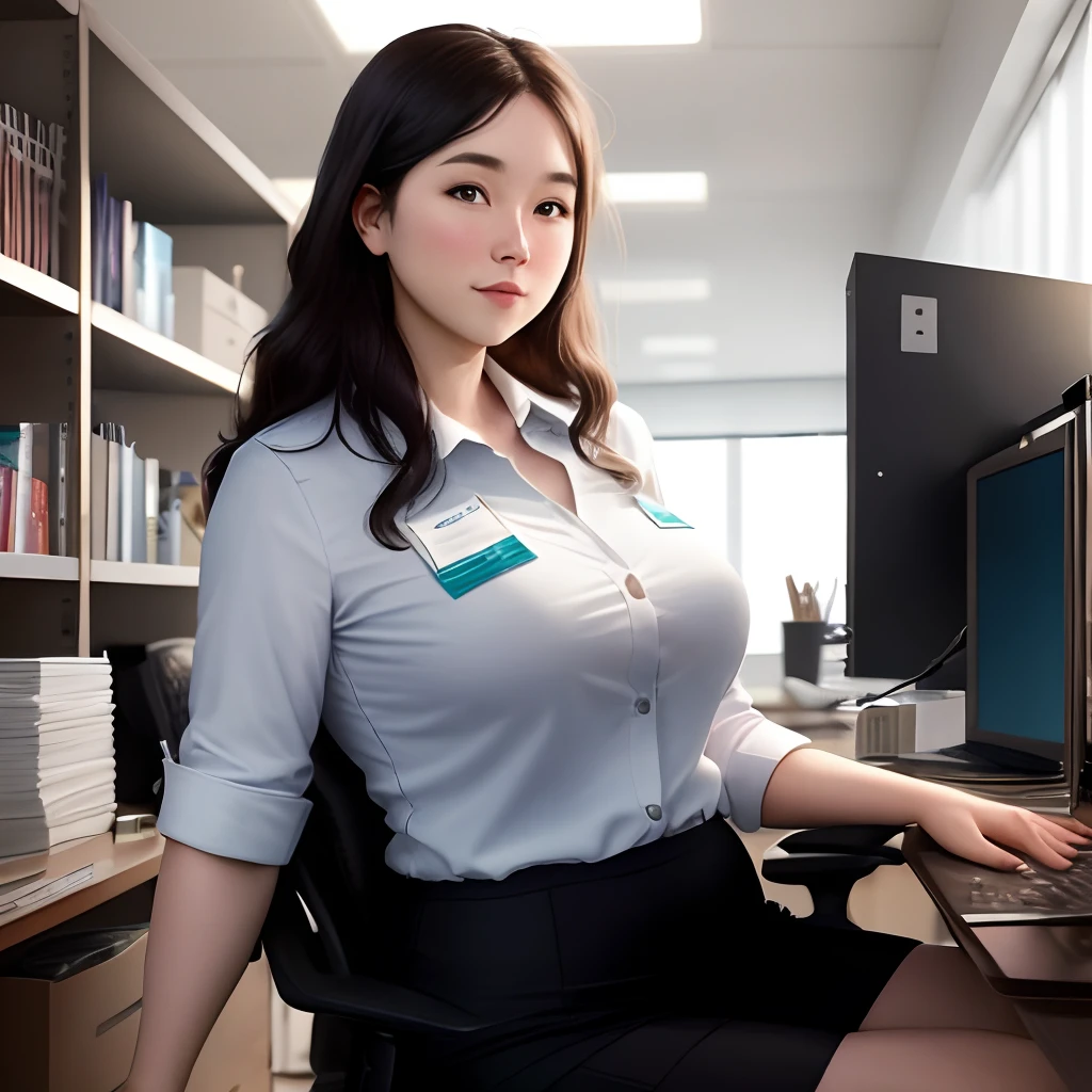 30-year-old slender woman who works in an office and likes high-end brands
