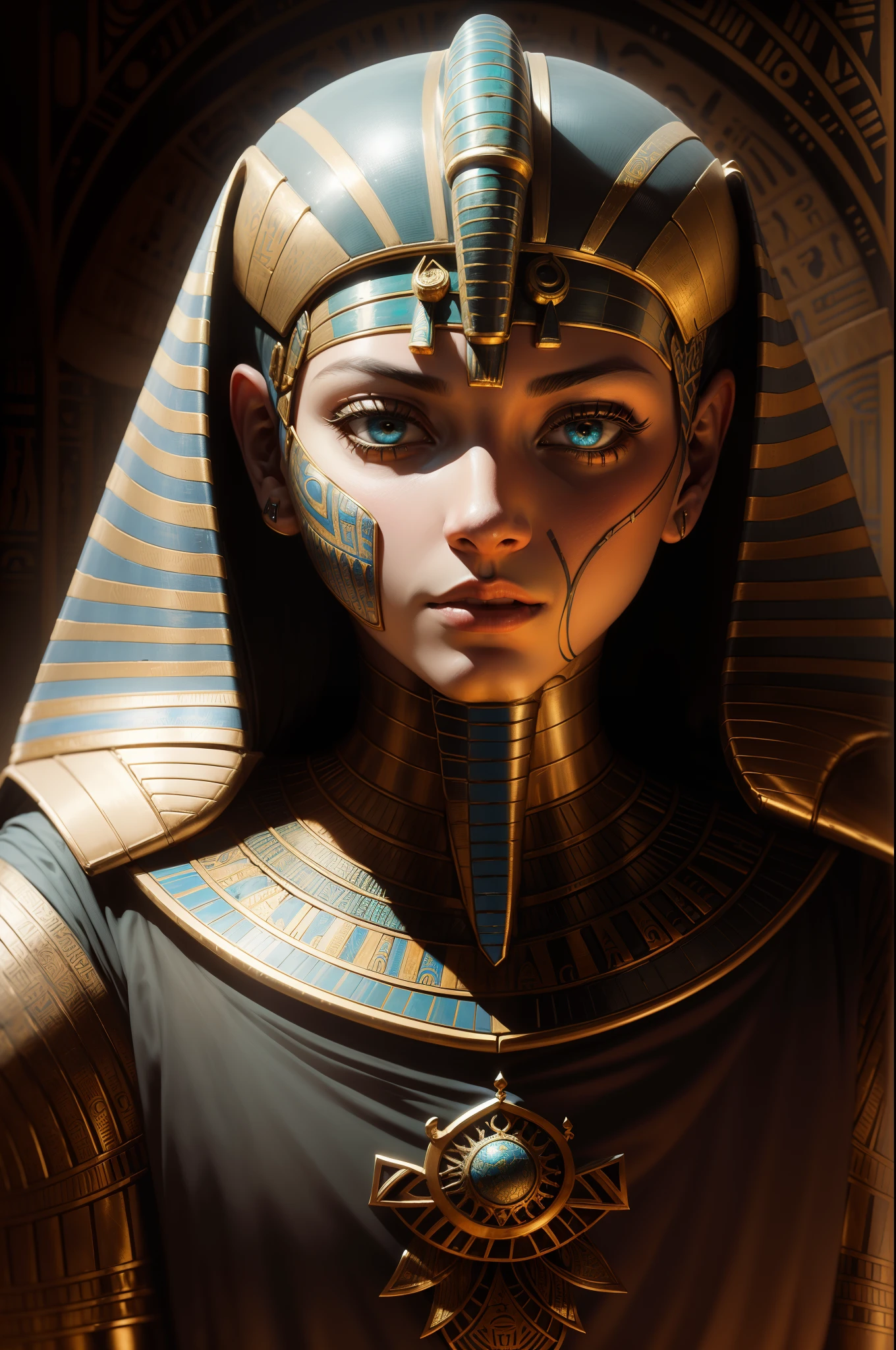 biomachine:1.3, (Egyptian art:1.2), (colorido:1.2), Hans Giger, (zentangle:, granulado, extremamente detalhado, detalhes intrincados, dynamic lighting, fotorrealista, luz natural, baixo h, obra prima, detalhado 8k