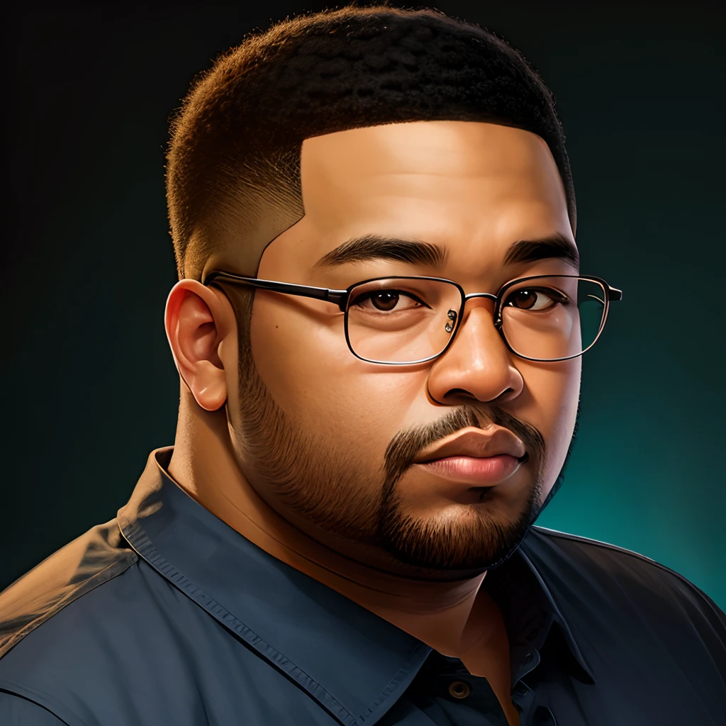 wears glasses,Q version,boy,Fat face,brush cut,Headshot